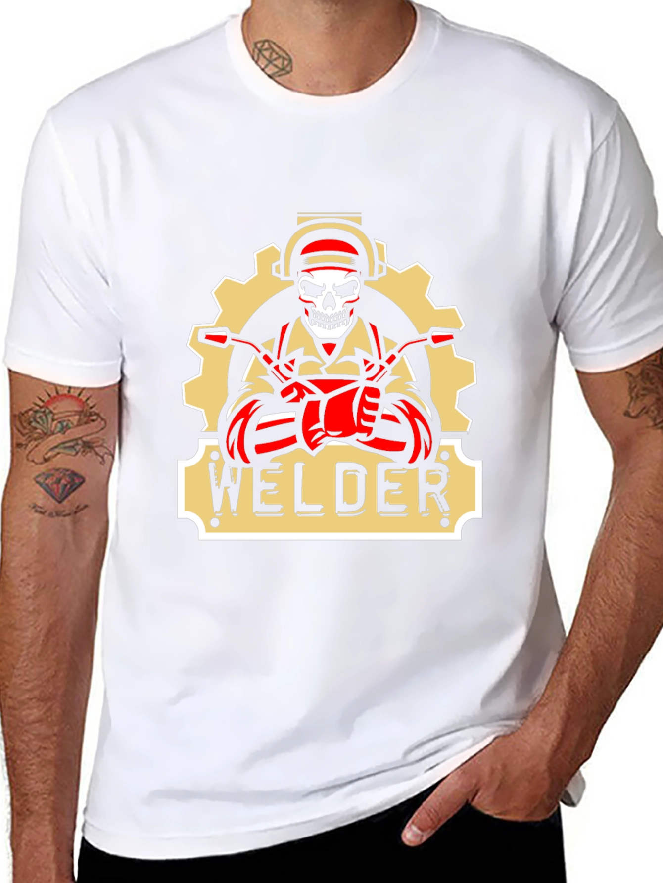 Welder Skull Graphic T-Shirt - Black