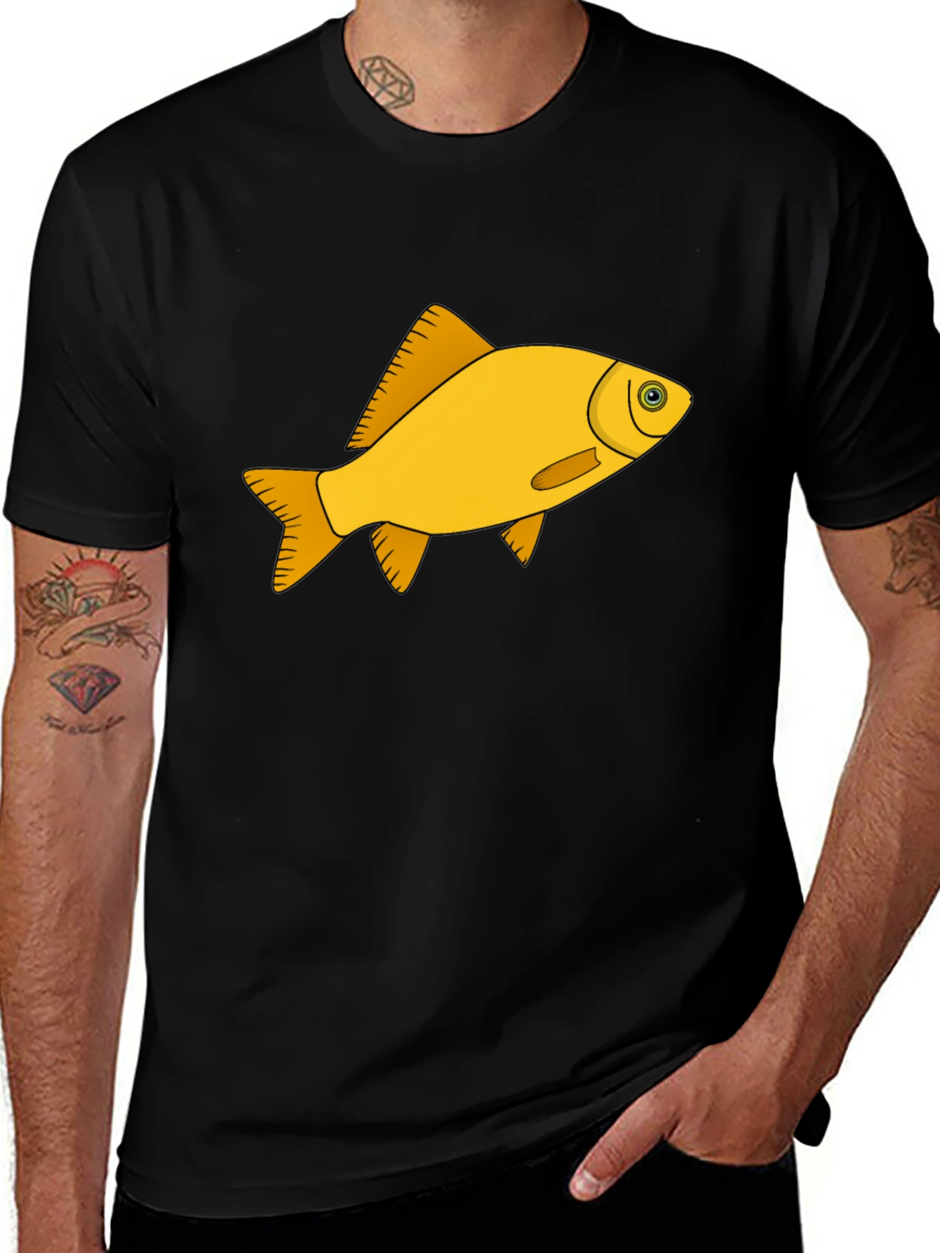 Goldfish Graphic T-Shirt - Black Cotton Tee