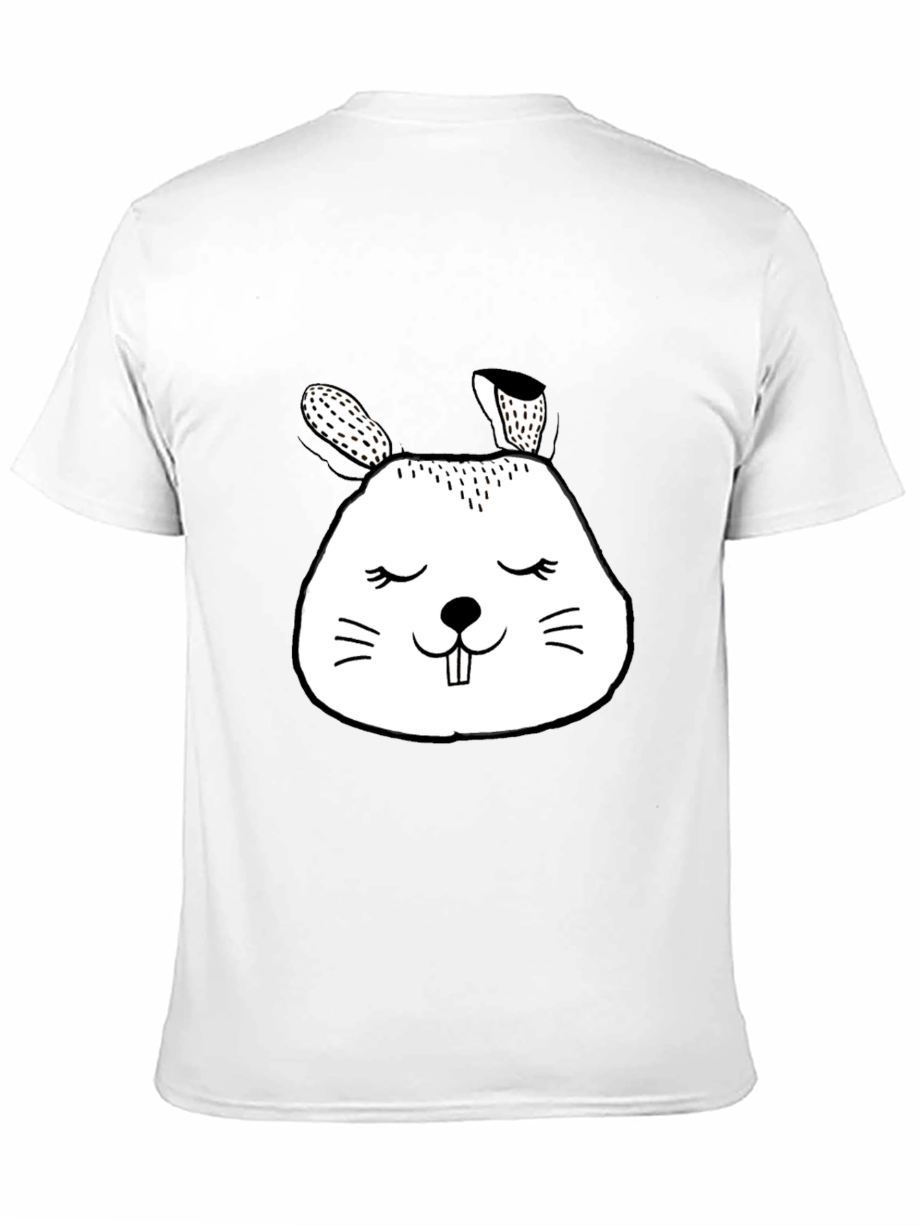 Cute Bunny Graphic Tee - Black Cotton Comfort