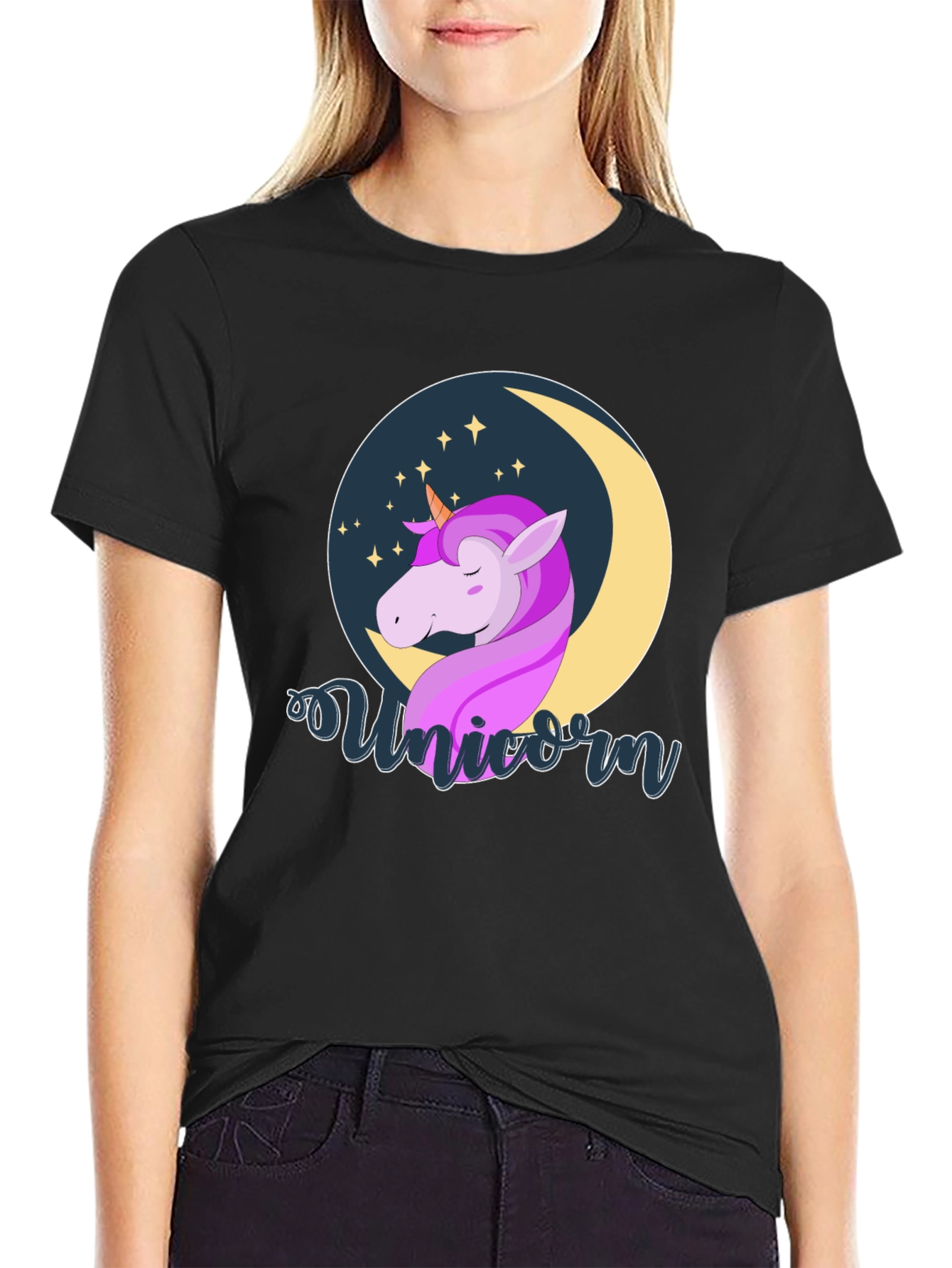Unicorn Moon Graphic T-Shirt