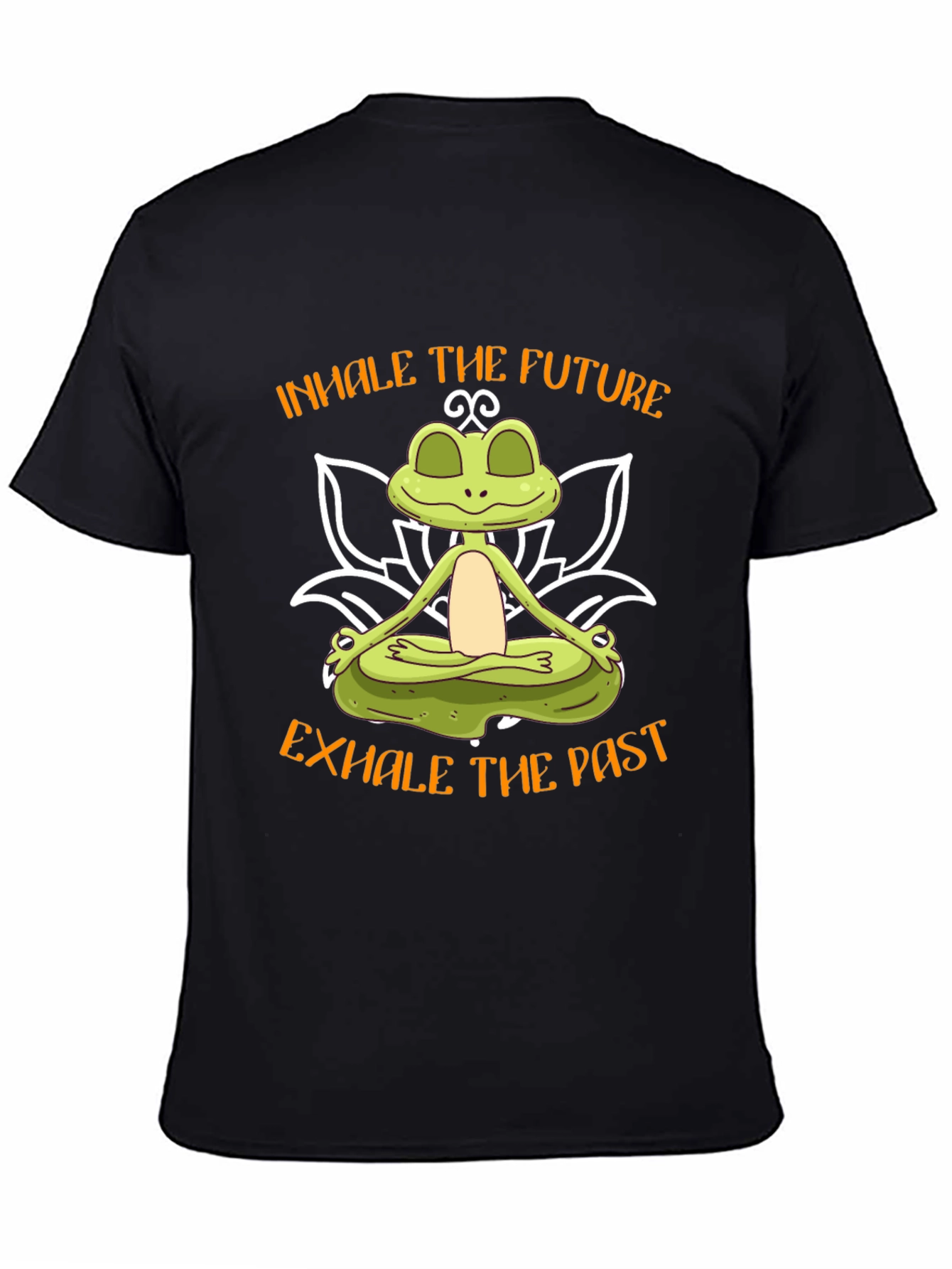 Zen Frog Graphic Tee - Inhale Future Exhale Past