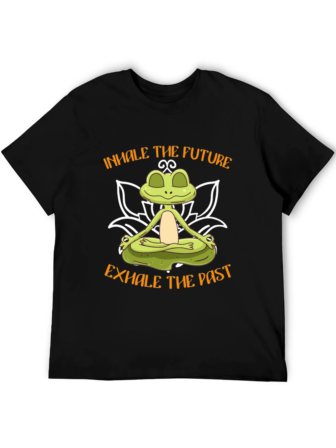 Zen Frog Graphic Tee - Inhale Future Exhale Past