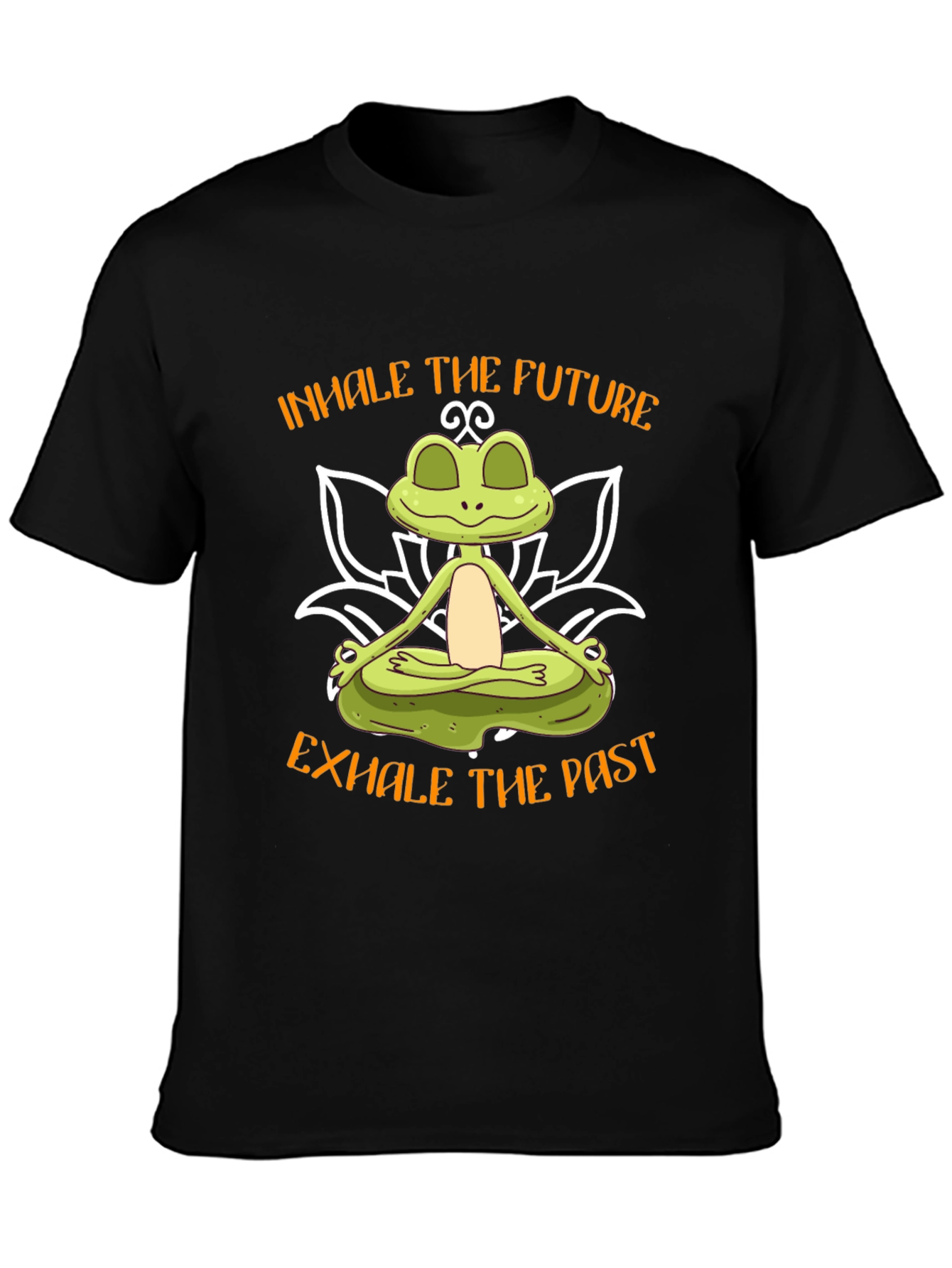 Zen Frog Graphic Tee - Inhale Future Exhale Past