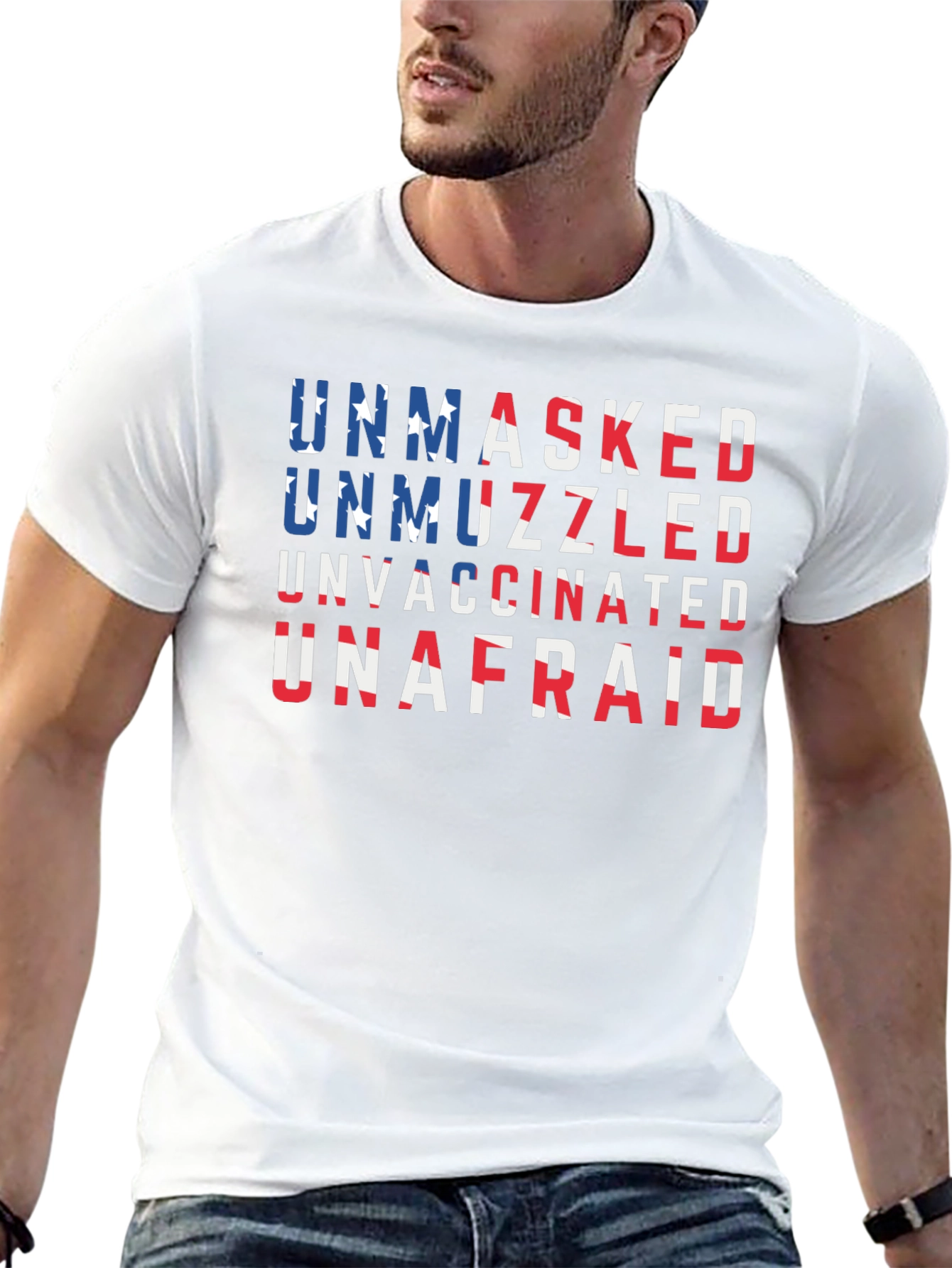Unmasked Unmuzzled Unvaccinated Unafraid T-Shirt