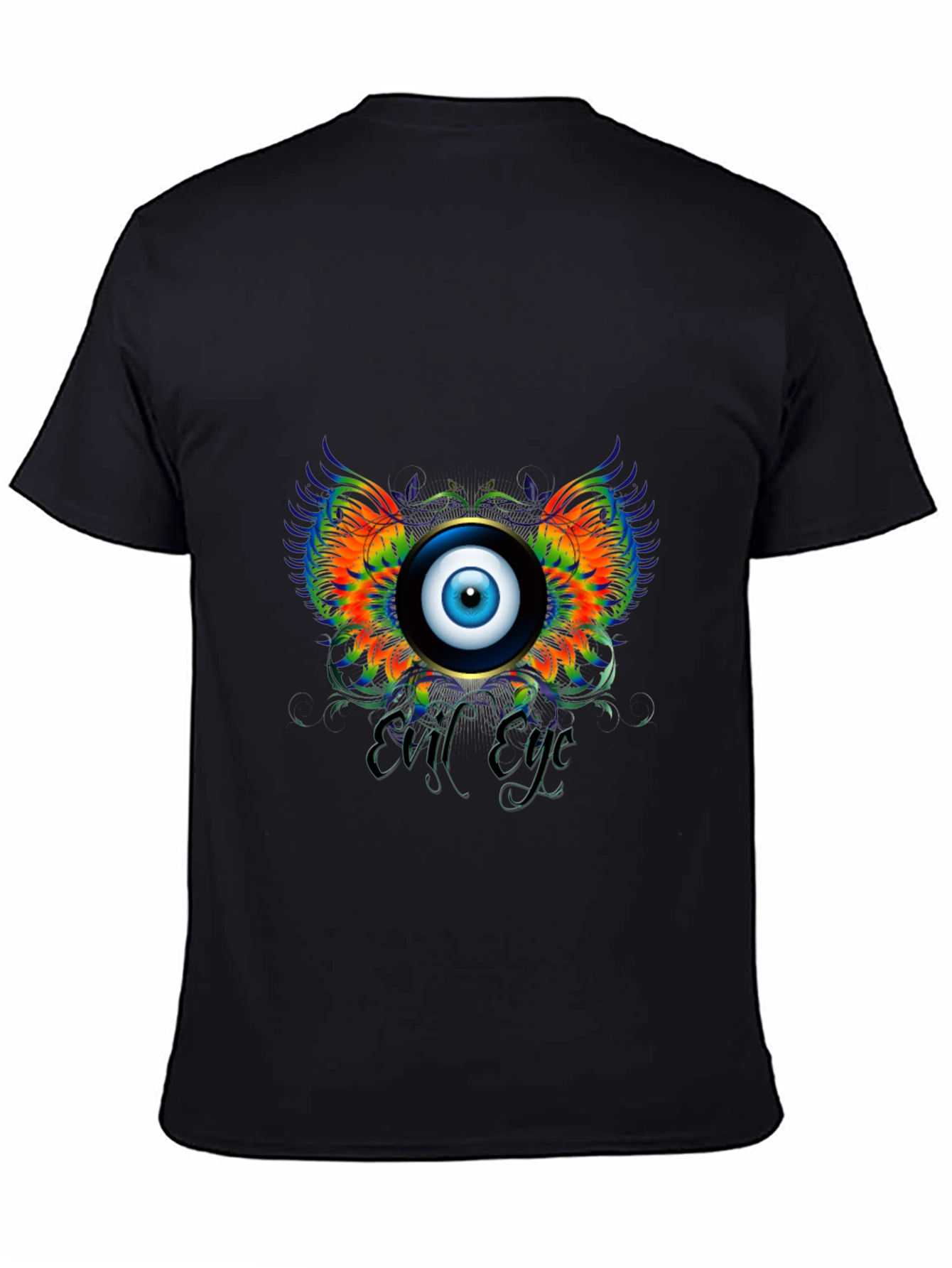 Evil Eye Graphic Print Black T-Shirt