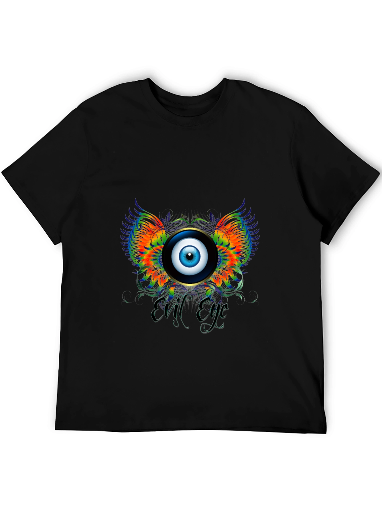 Evil Eye Graphic Print Black T-Shirt