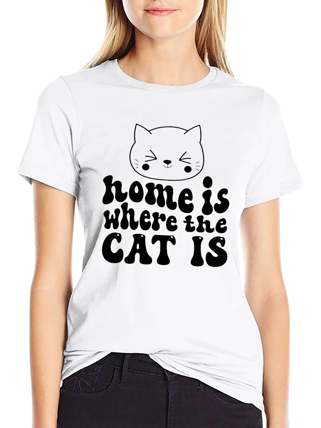 Home is Where the Cat Is Black Graphic Tee