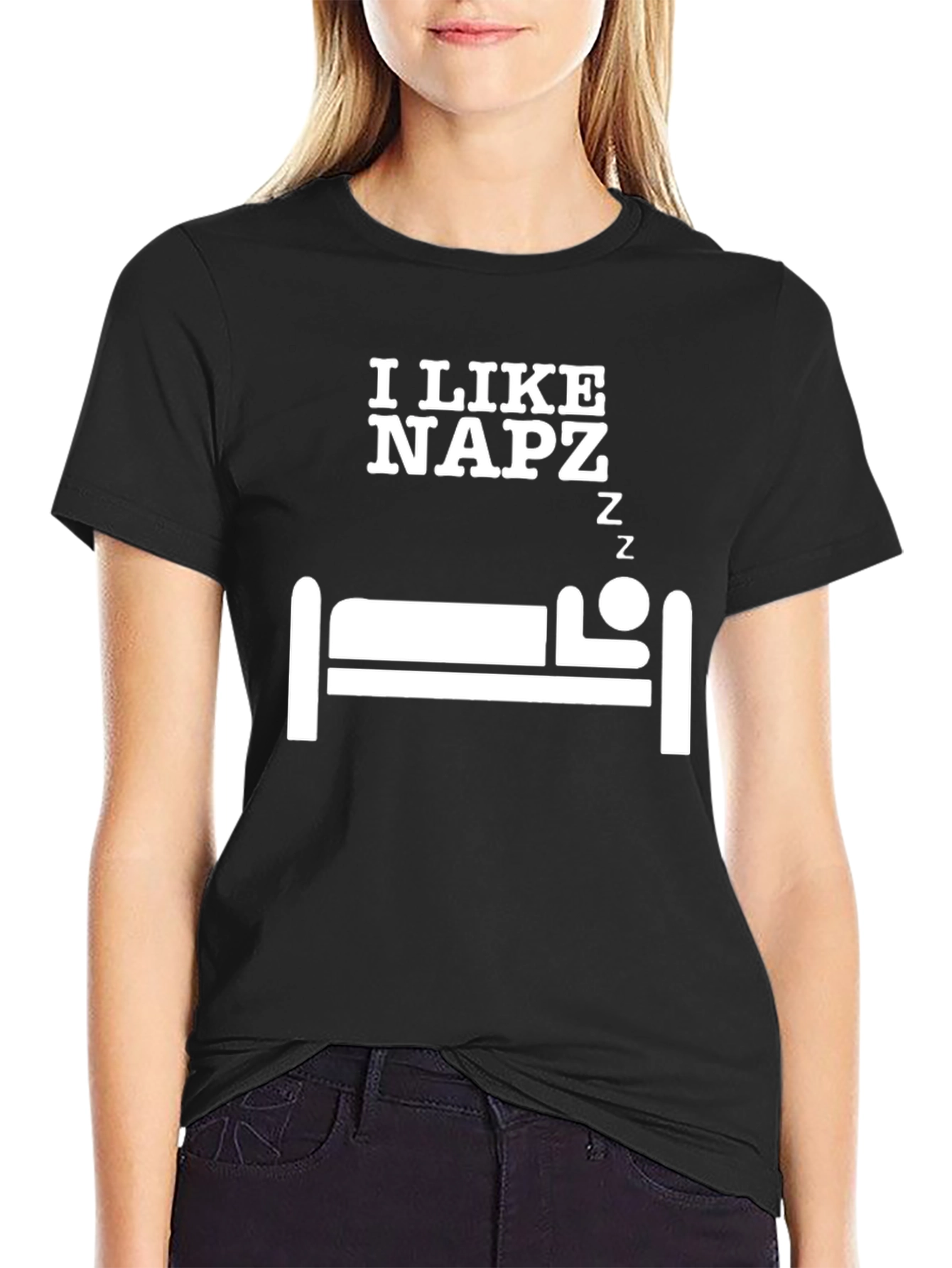I Like Napz Black Graphic T-Shirt