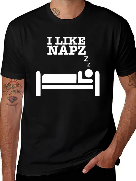 I Like Napz Black Graphic T-Shirt
