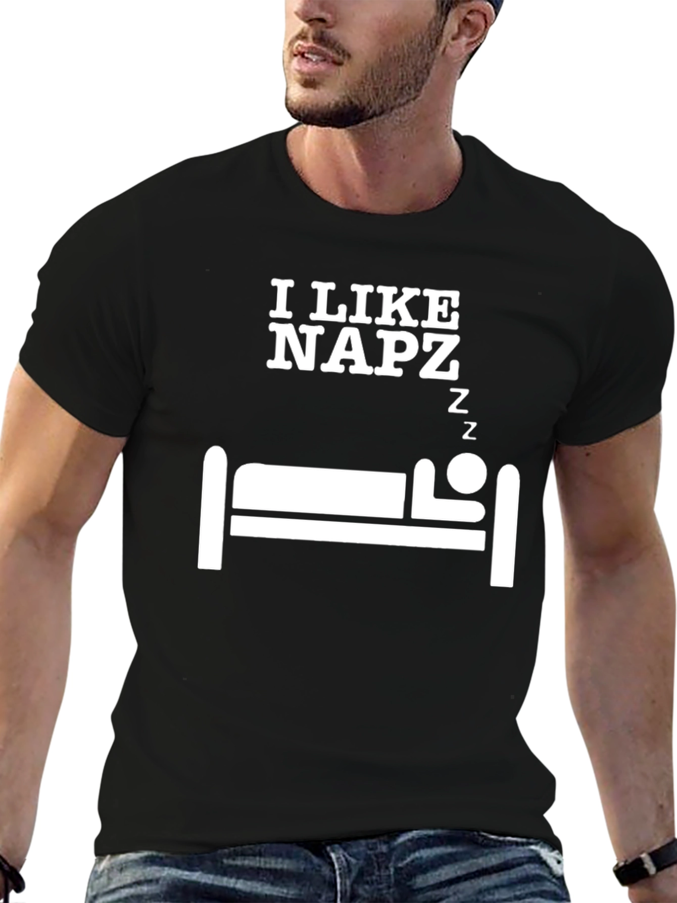 I Like Napz Black Graphic T-Shirt