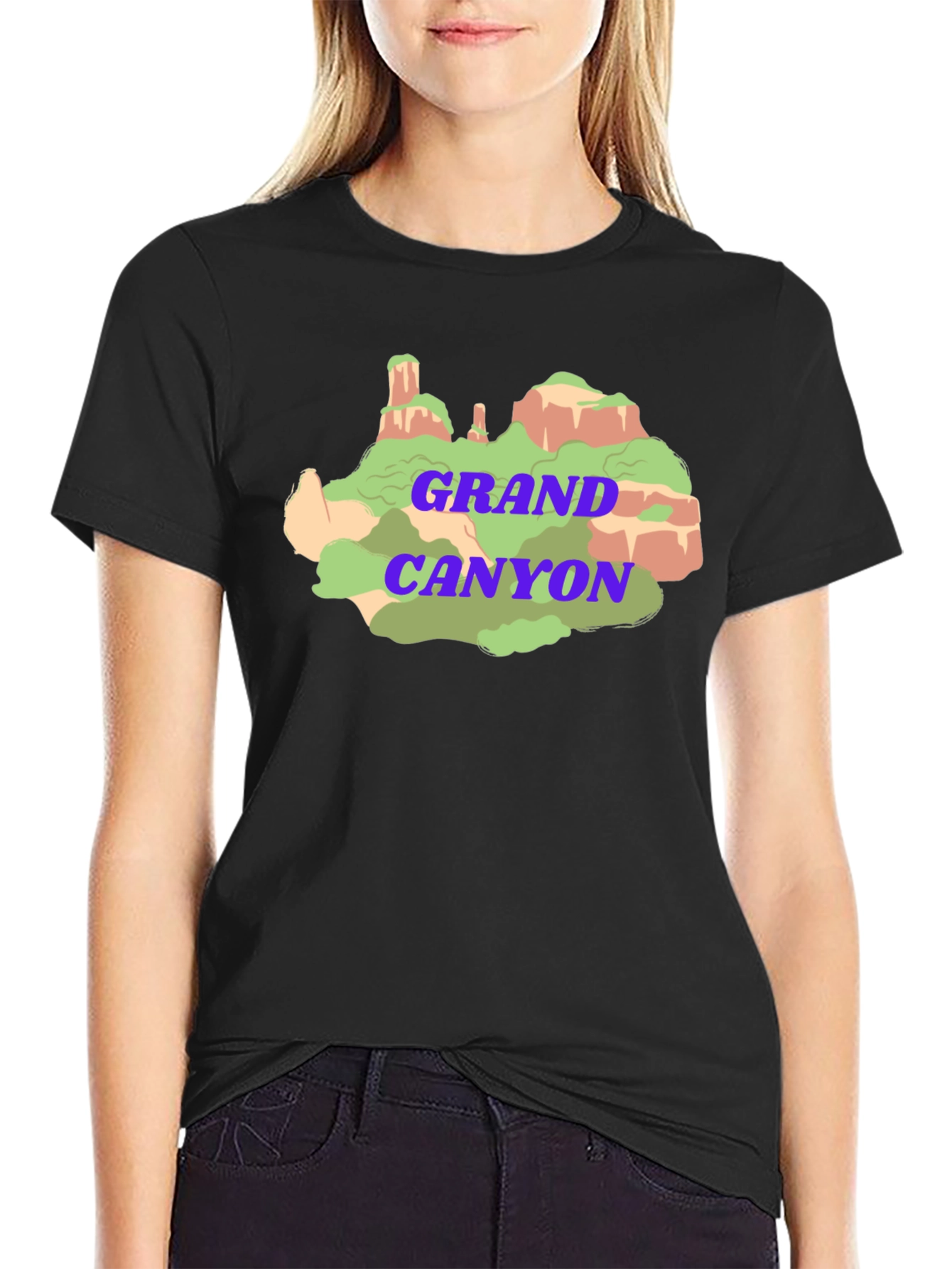 Grand Canyon Graphic Tee - Black Cotton T-Shirt