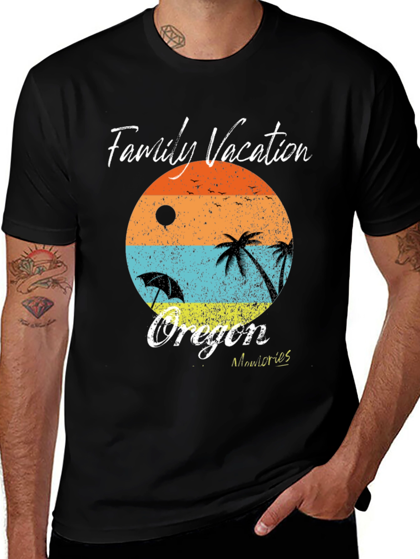 Oregon Family Vacation T-Shirt - Beach Design