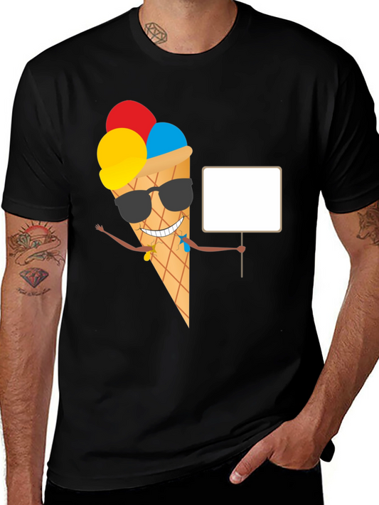 Cool Ice Cream Cone Graphic Tee - Black