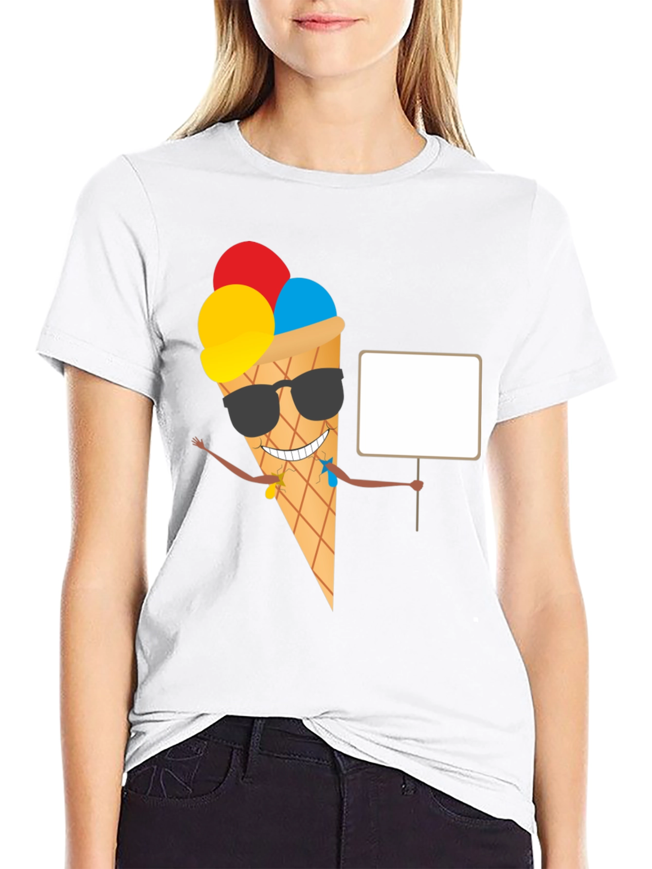 Cool Ice Cream Cone Graphic Tee - Black