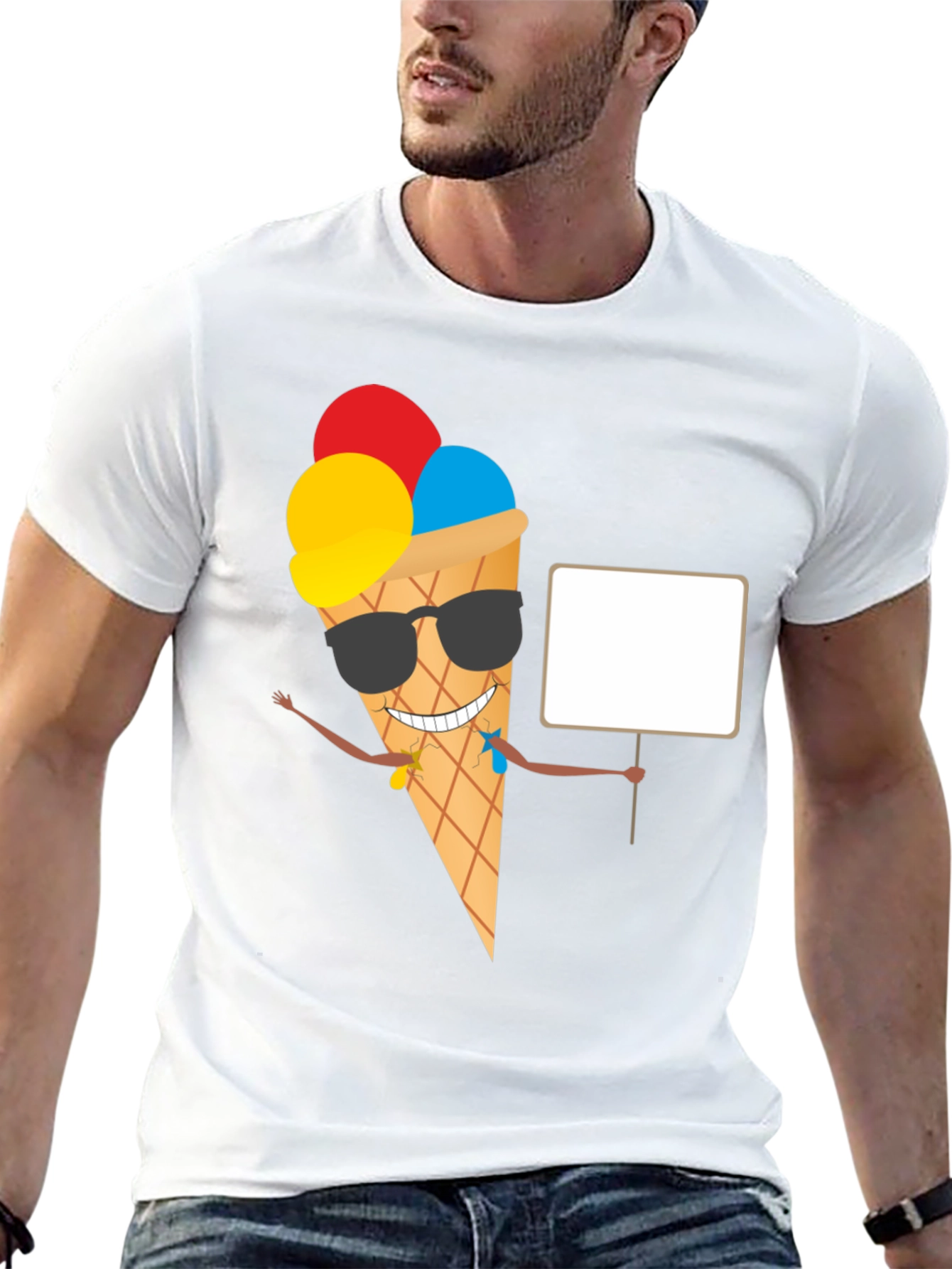 Cool Ice Cream Cone Graphic Tee - Black