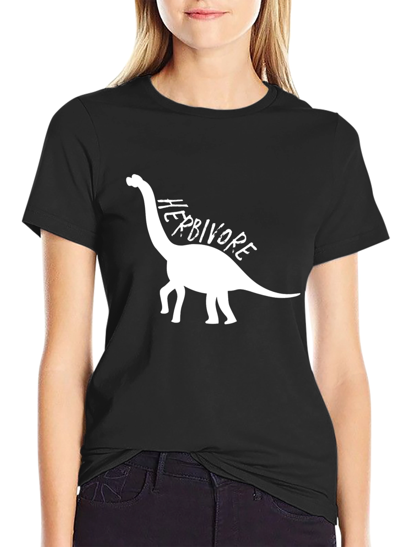 Herbivore Dinosaur Graphic T-Shirt - Black