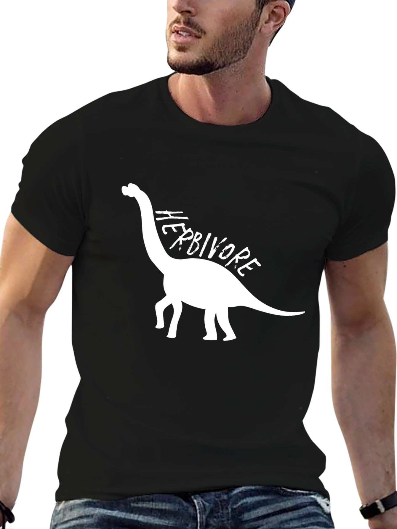 Herbivore Dinosaur Graphic T-Shirt - Black