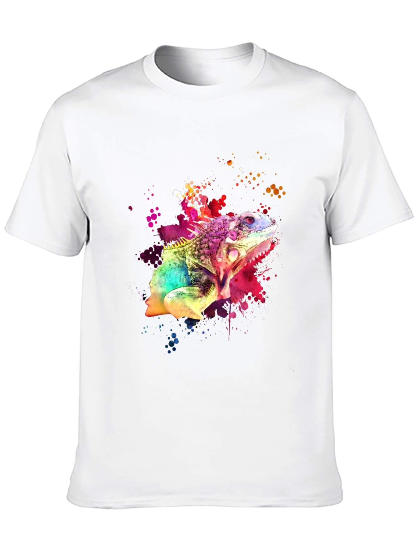 Vibrant Iguana Graphic Tee - Mens Black T-Shirt
