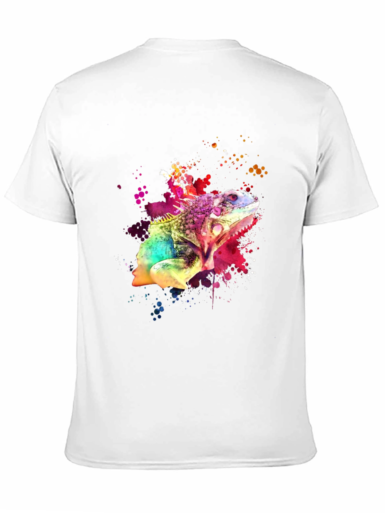 Vibrant Iguana Graphic Tee - Mens Black T-Shirt
