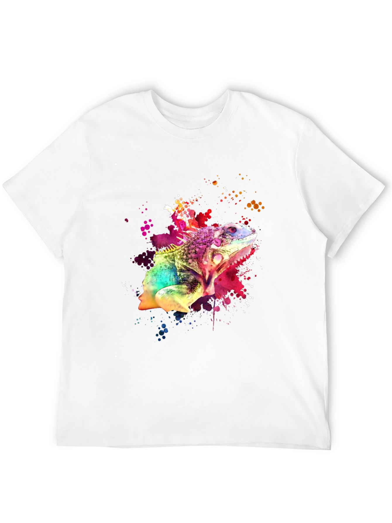 Vibrant Iguana Graphic Tee - Mens Black T-Shirt
