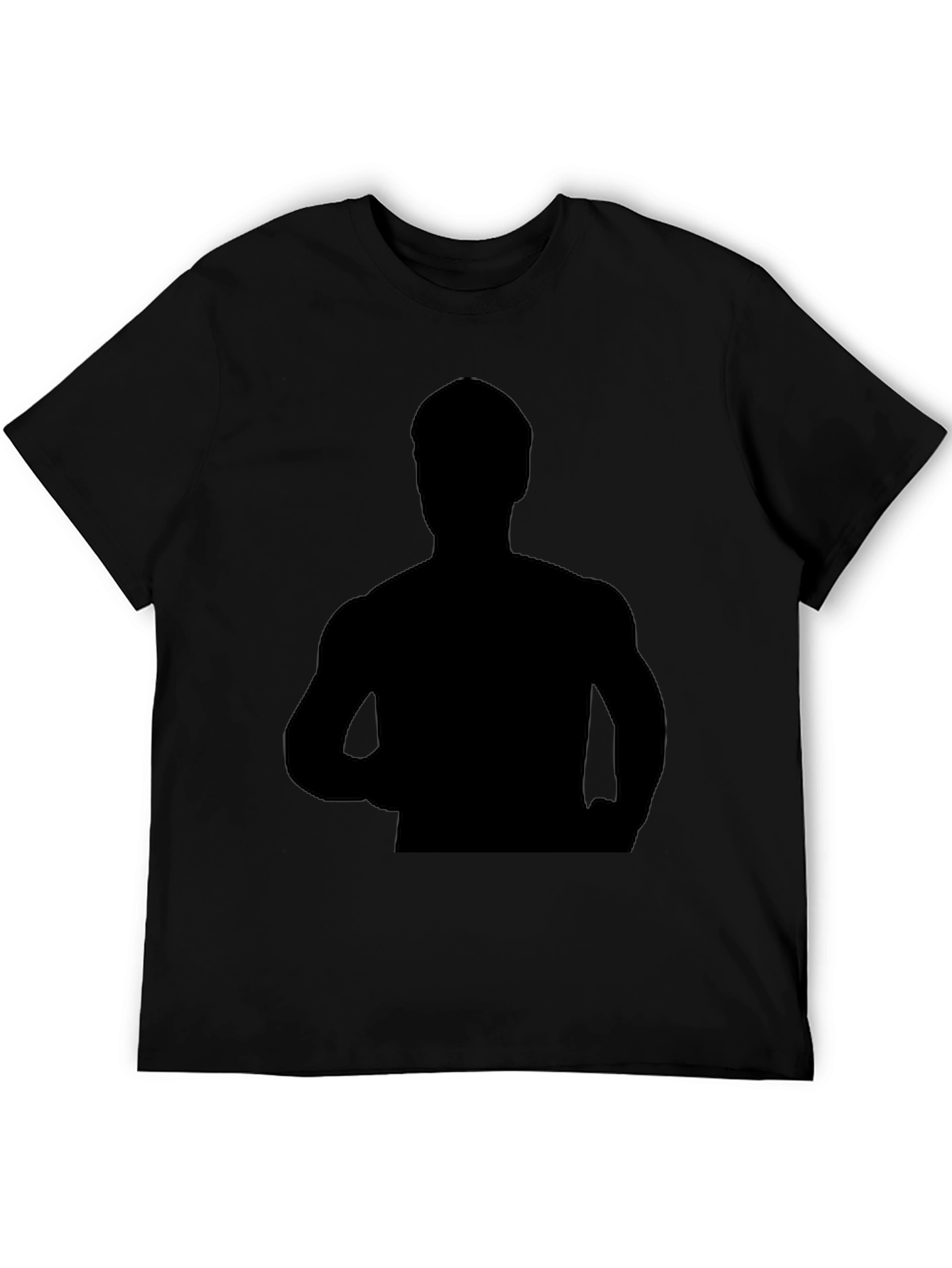 Black Graphic Tee - Mystery Silhouette Design