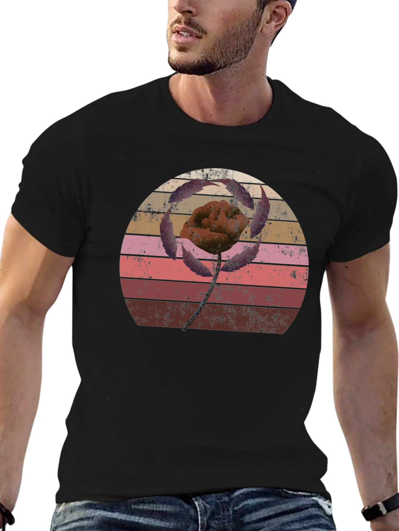 Retro Flower Graphic T-Shirt