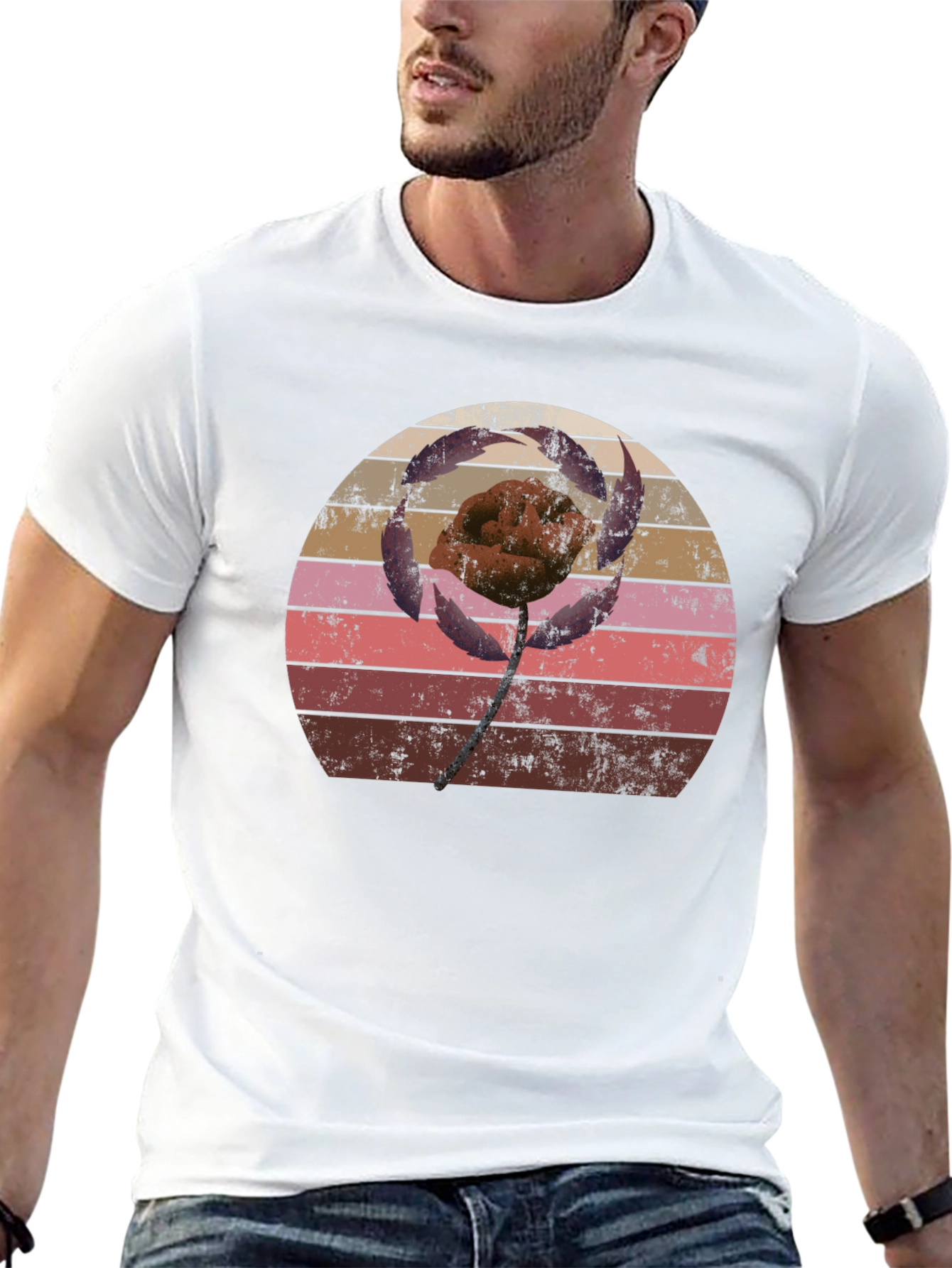 Retro Flower Graphic T-Shirt
