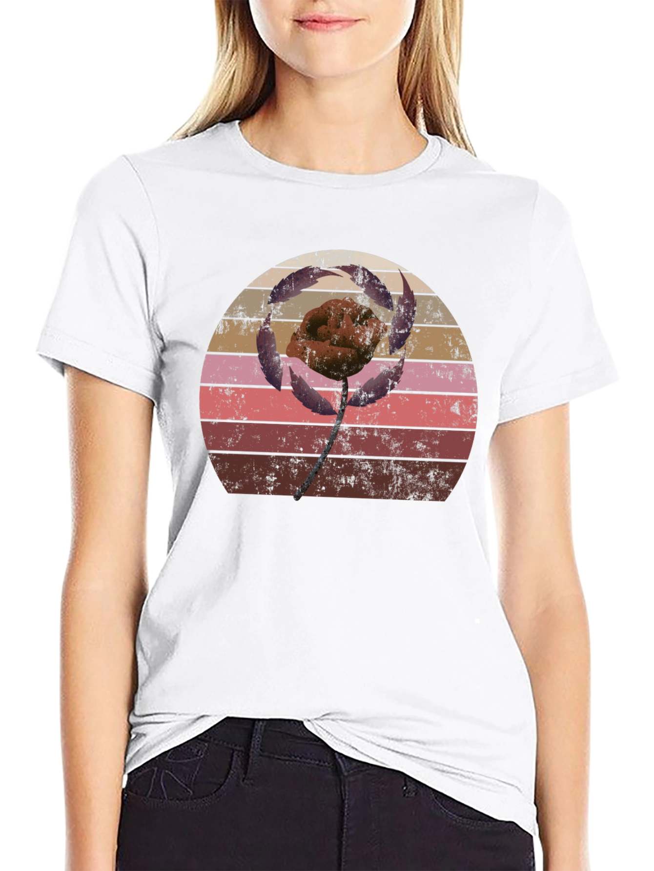 Retro Flower Graphic T-Shirt