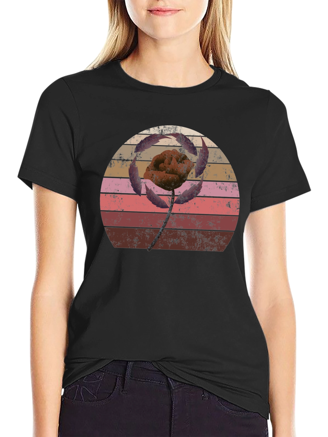 Retro Flower Graphic T-Shirt