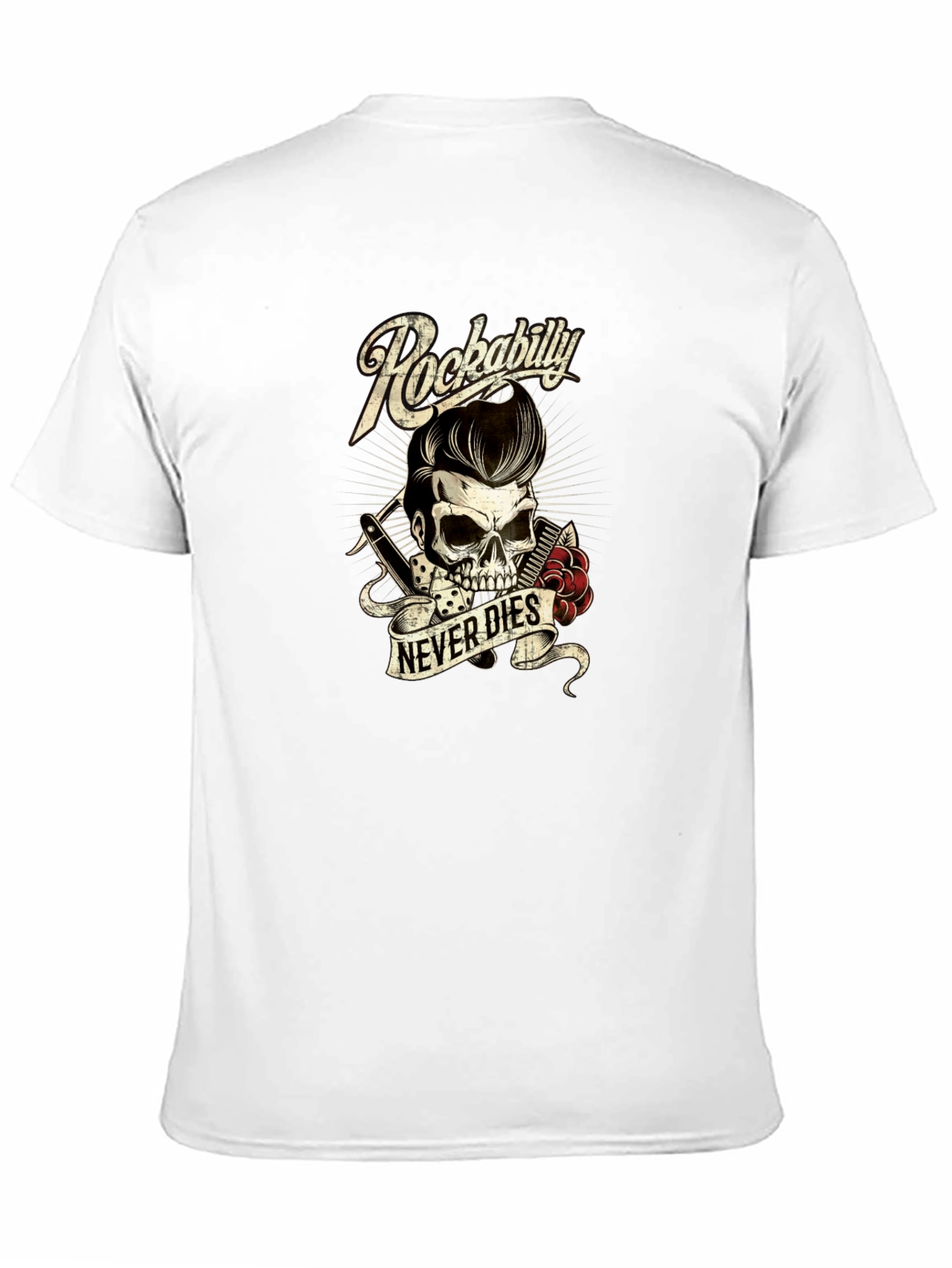 Rockabilly Skull T-Shirt - Never Dies Graphic Tee