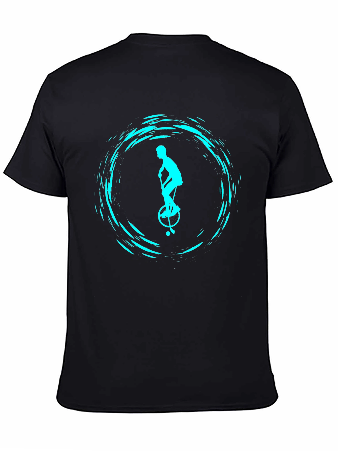 Unicyclist Graphic Tee - Cool Black T-Shirt