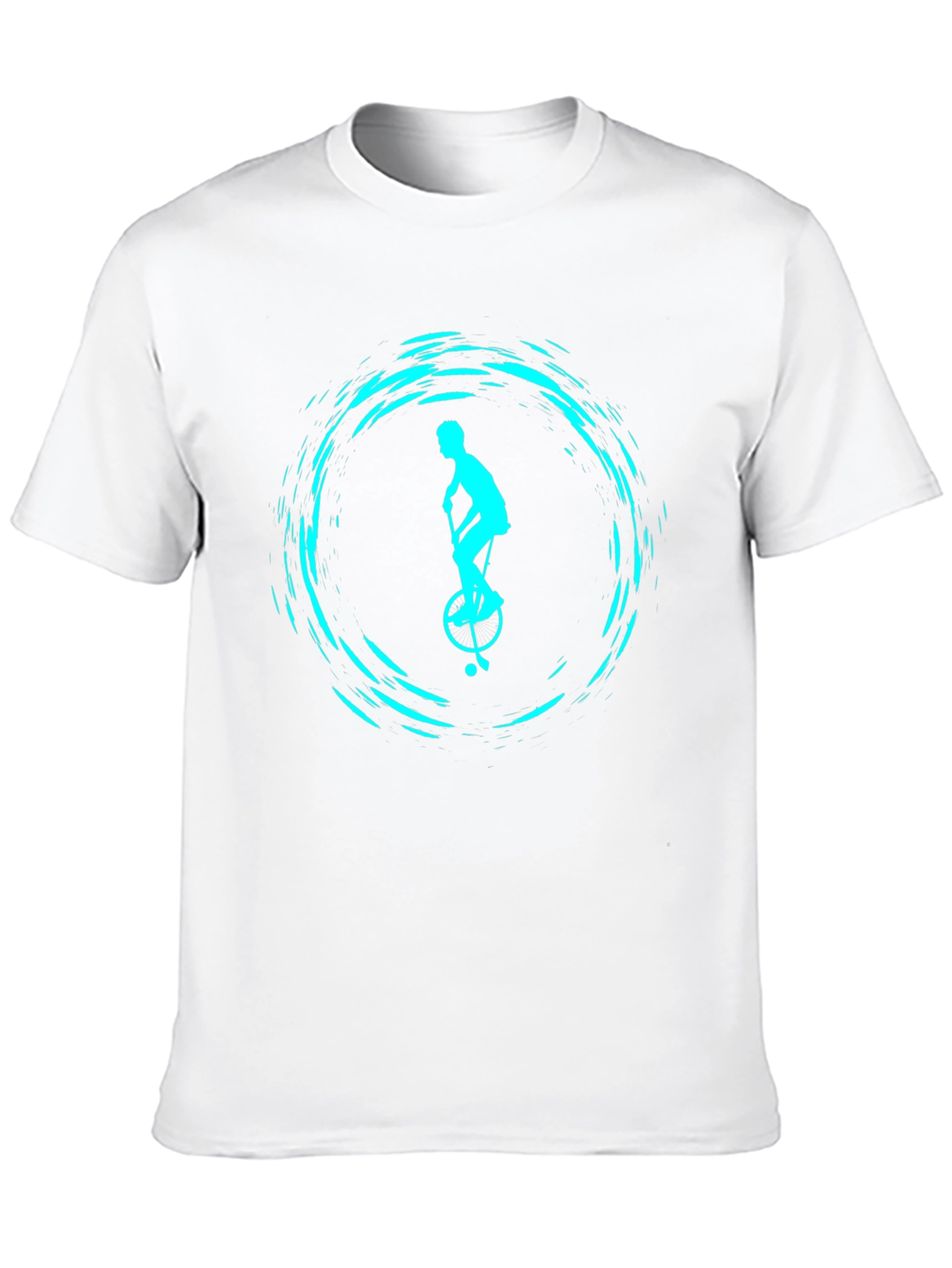 Unicyclist Graphic Tee - Cool Black T-Shirt