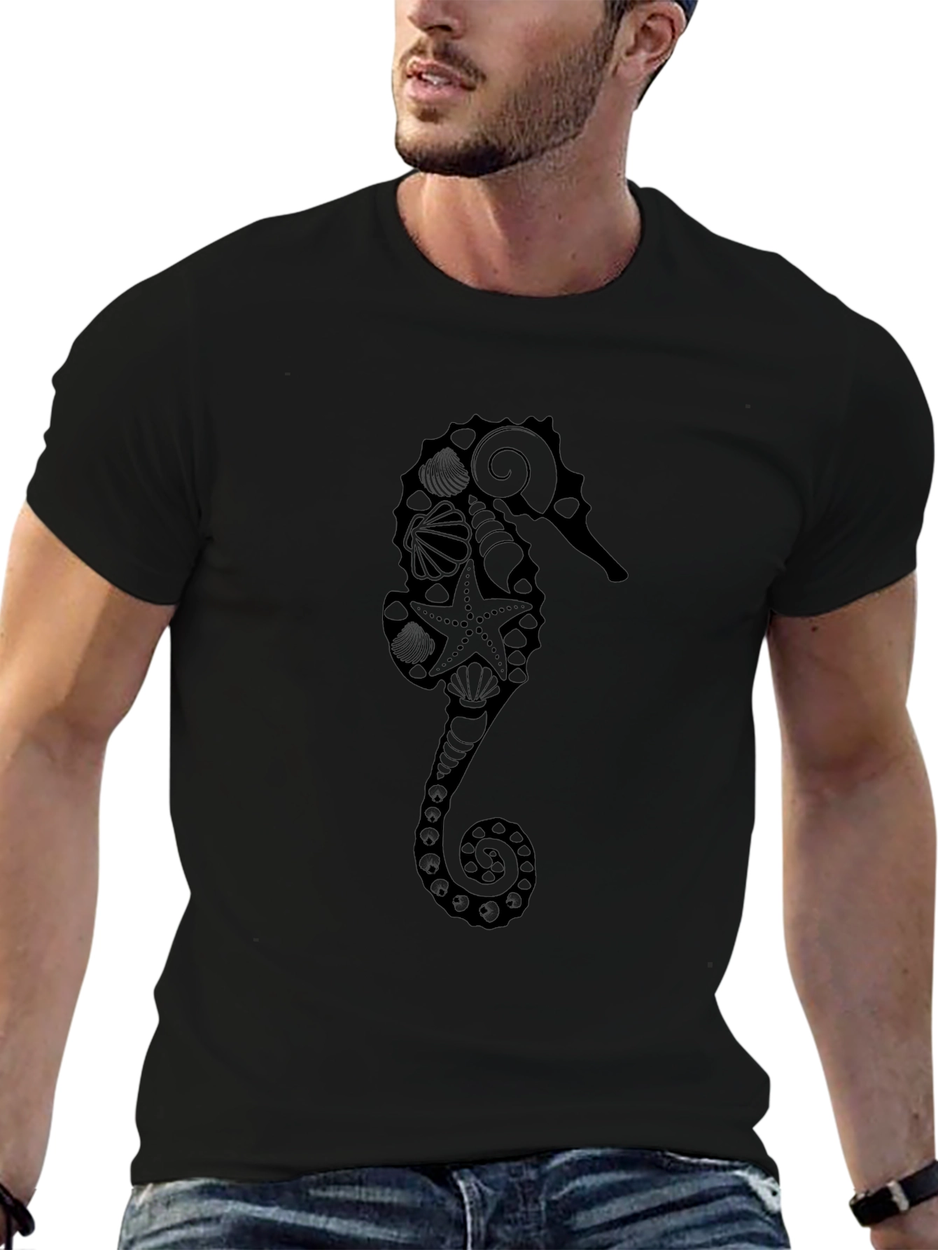 Sea Life Seahorse Graphic T-Shirt