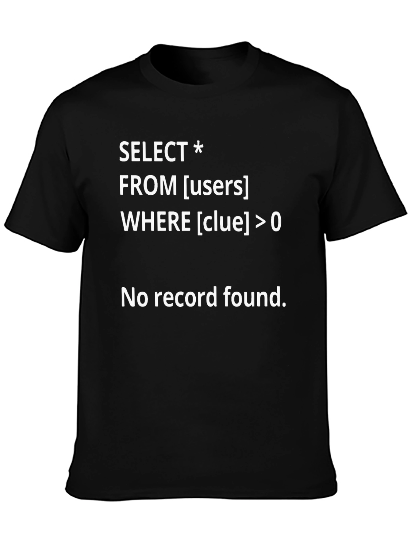 SQL Query T-Shirt - Programmer Humor