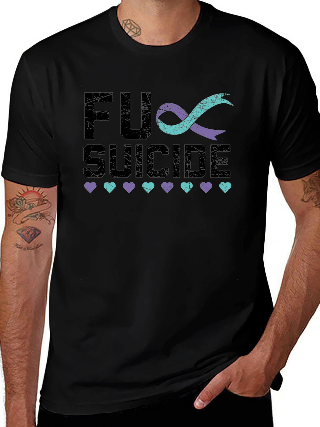 FU Suicide Awareness Ribbon Graphic Tee