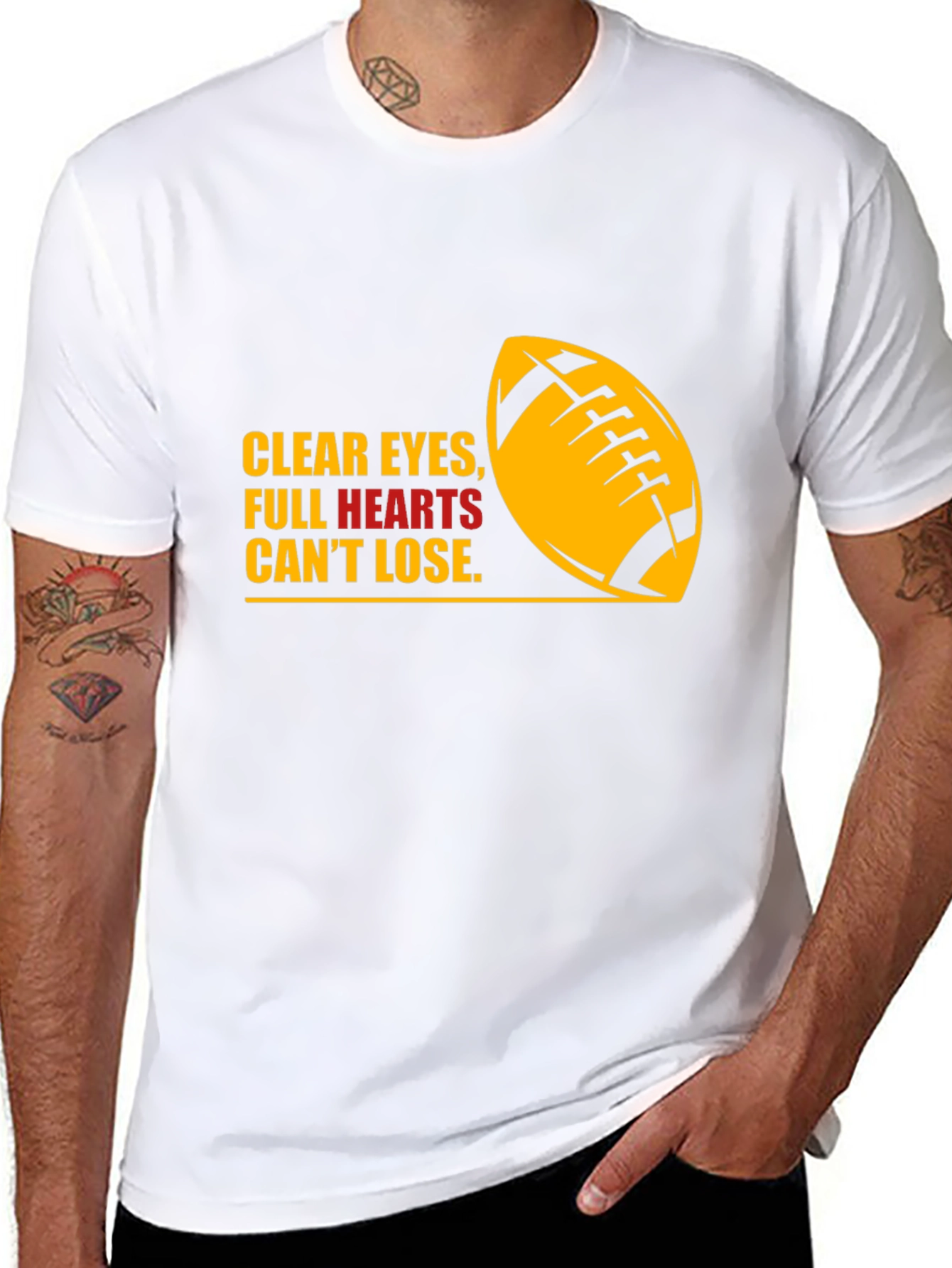 Football Quote Graphic Tee - Clear Eyes Full Hearts