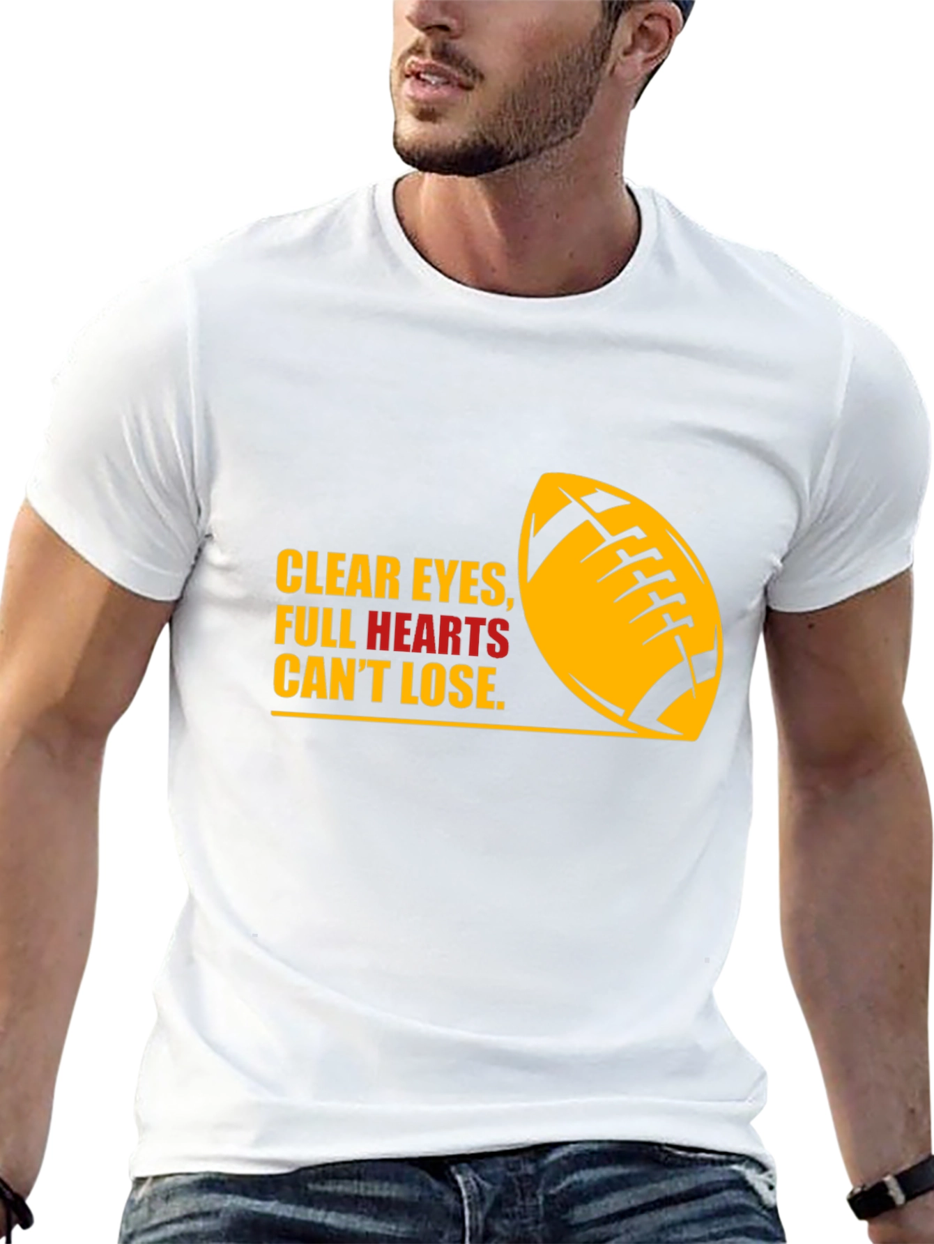 Football Quote Graphic Tee - Clear Eyes Full Hearts