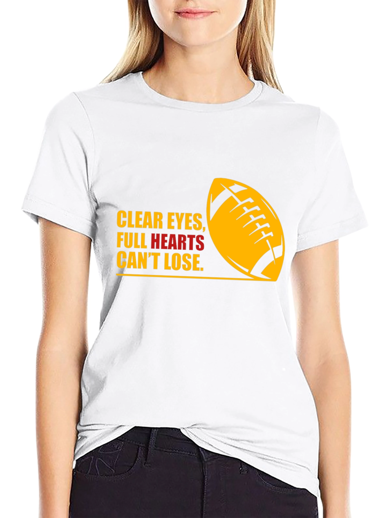 Football Quote Graphic Tee - Clear Eyes Full Hearts