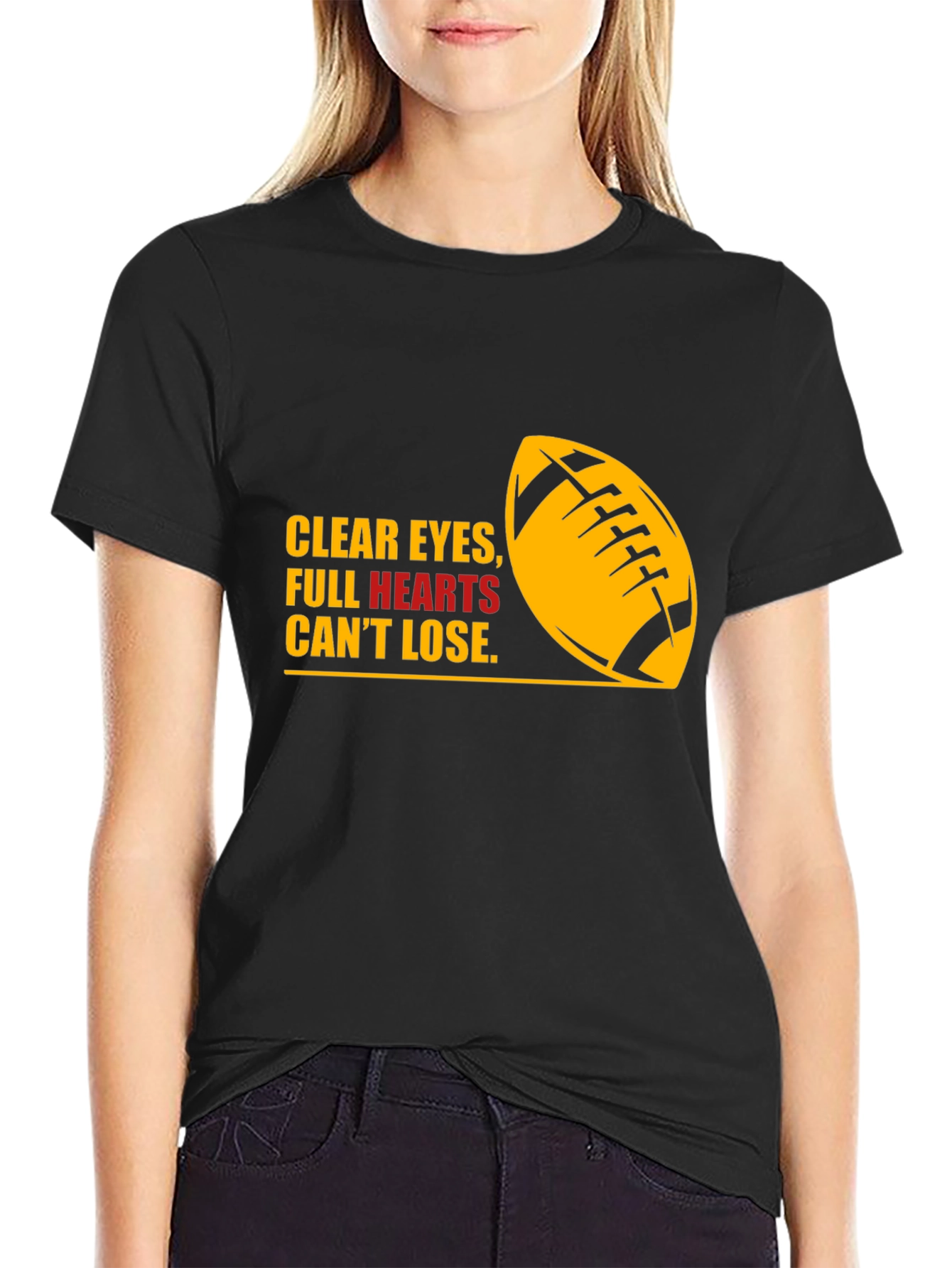 Football Quote Graphic Tee - Clear Eyes Full Hearts