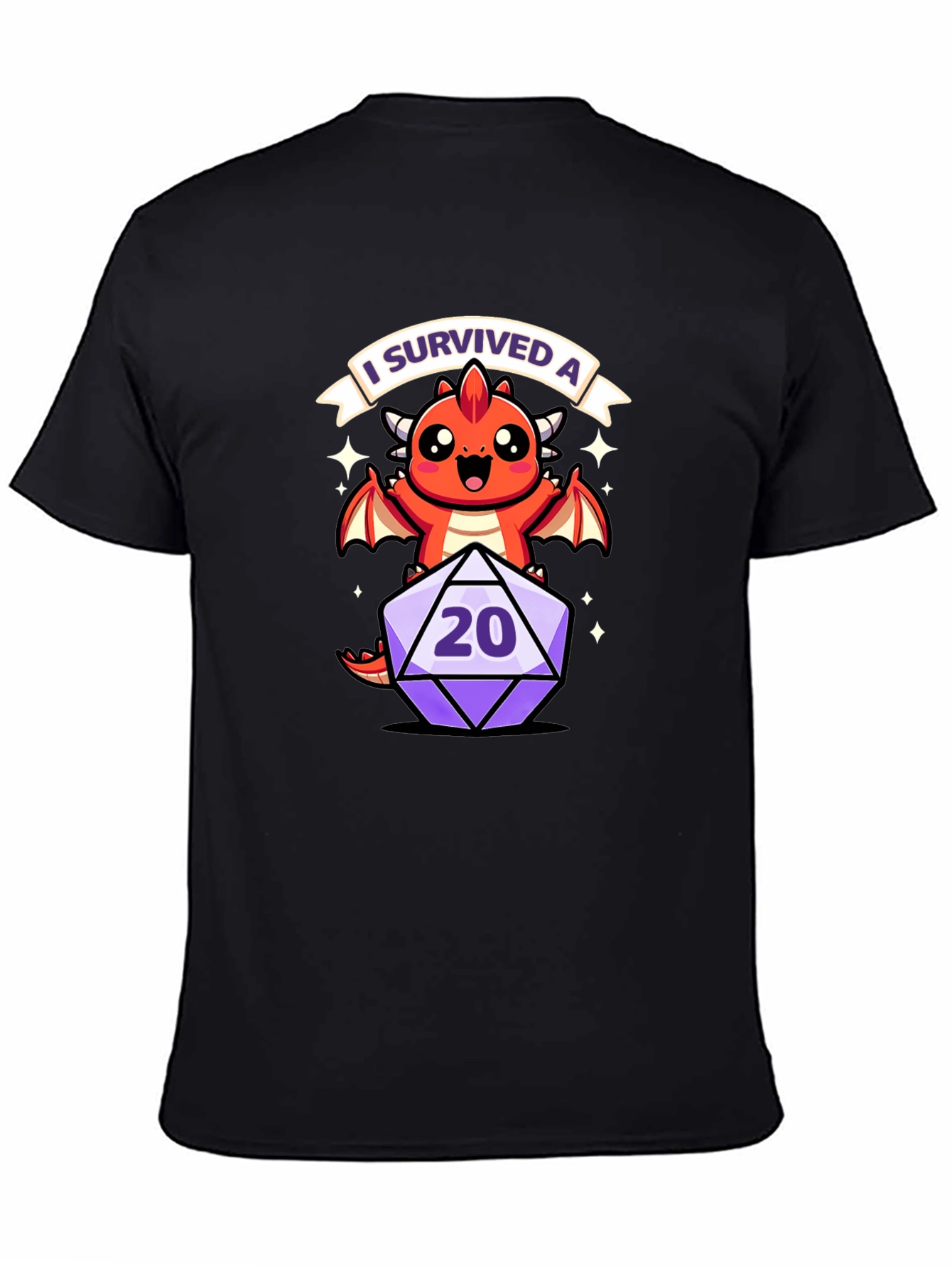 D&D Dragon 20-Sided Die I Survived A T-Shirt