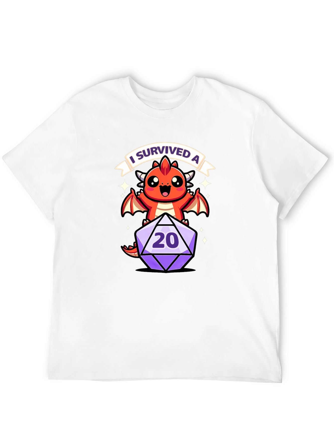 D&D Dragon 20-Sided Die I Survived A T-Shirt