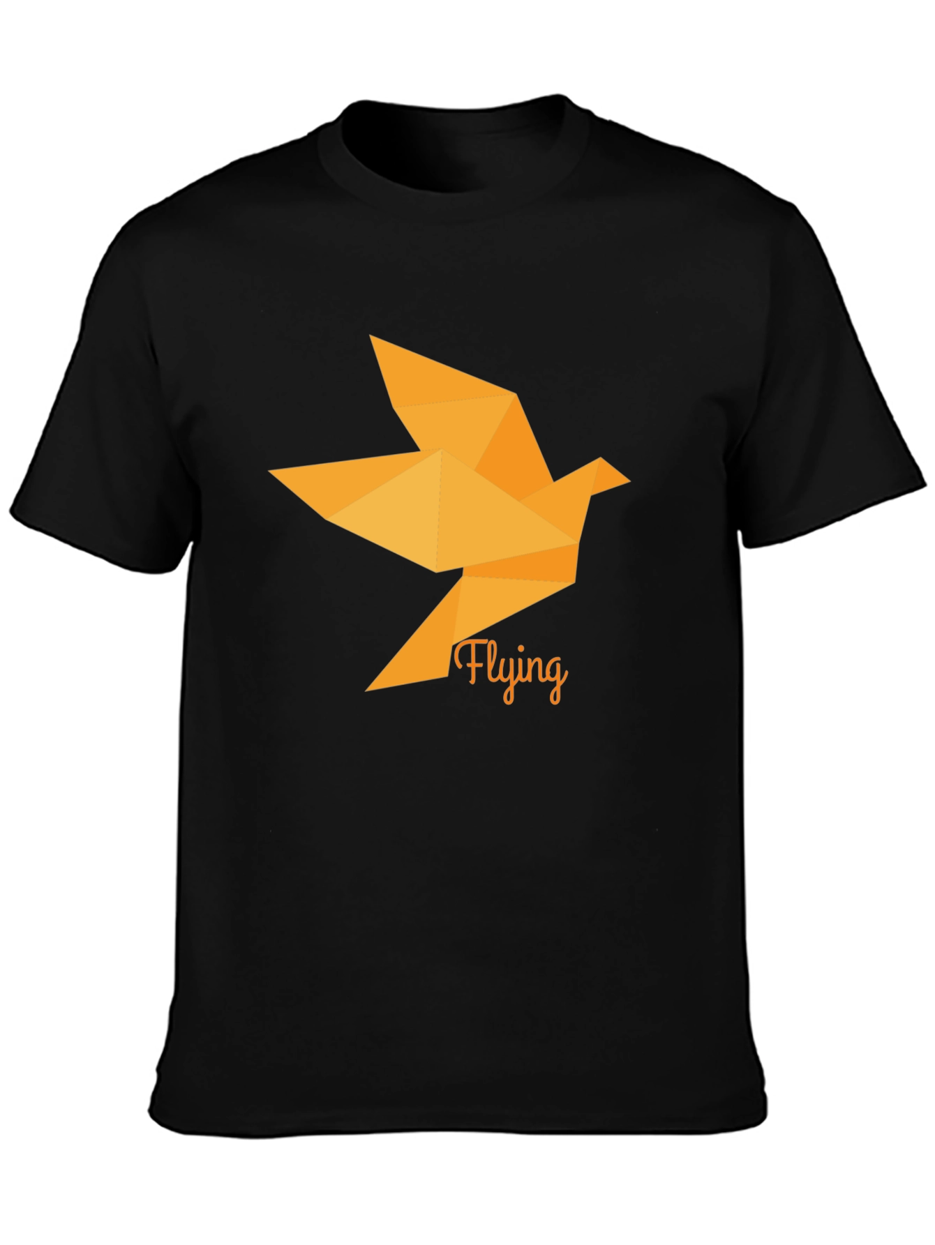 Origami Bird Graphic Black T-Shirt