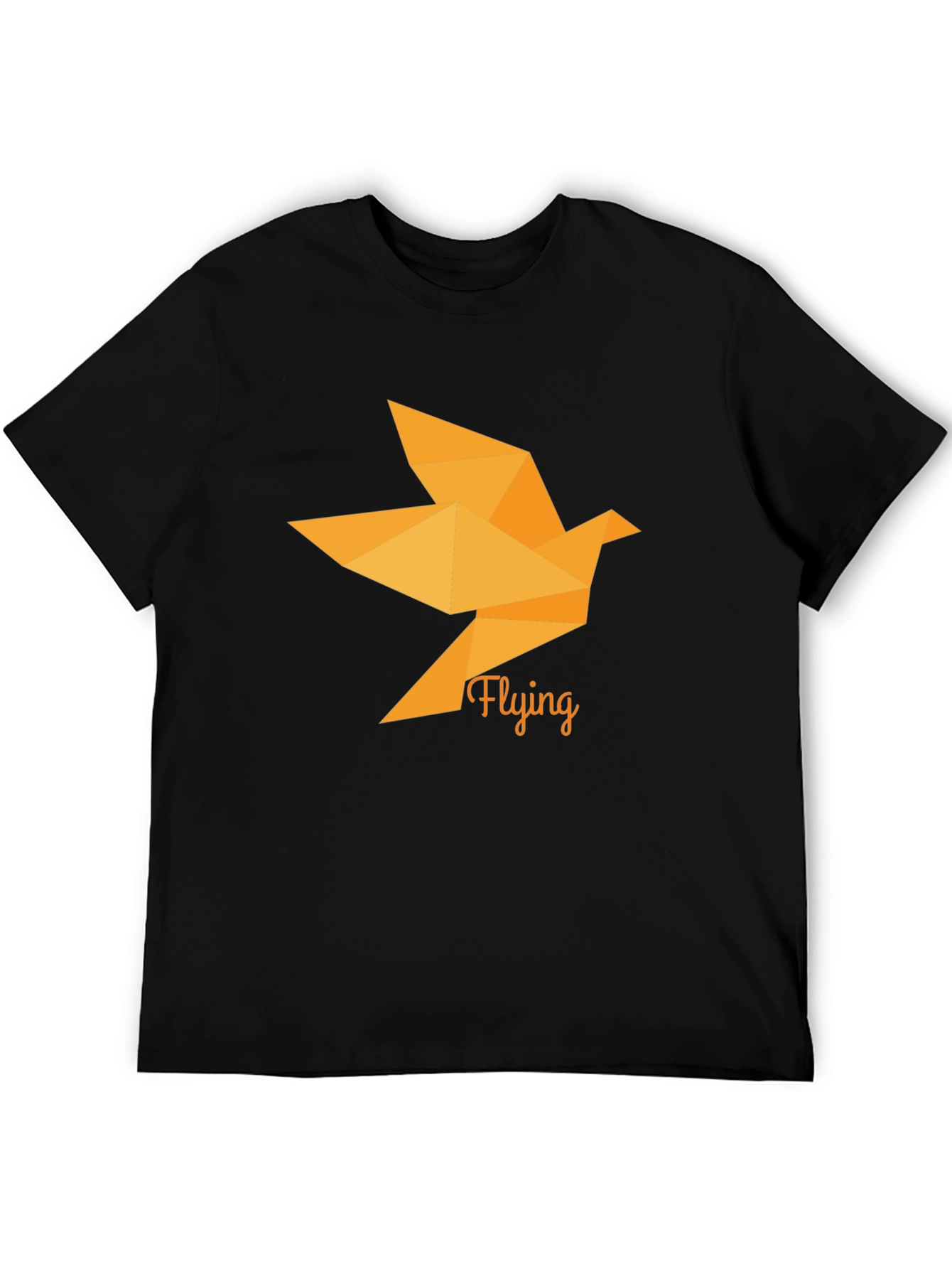 Origami Bird Graphic Black T-Shirt