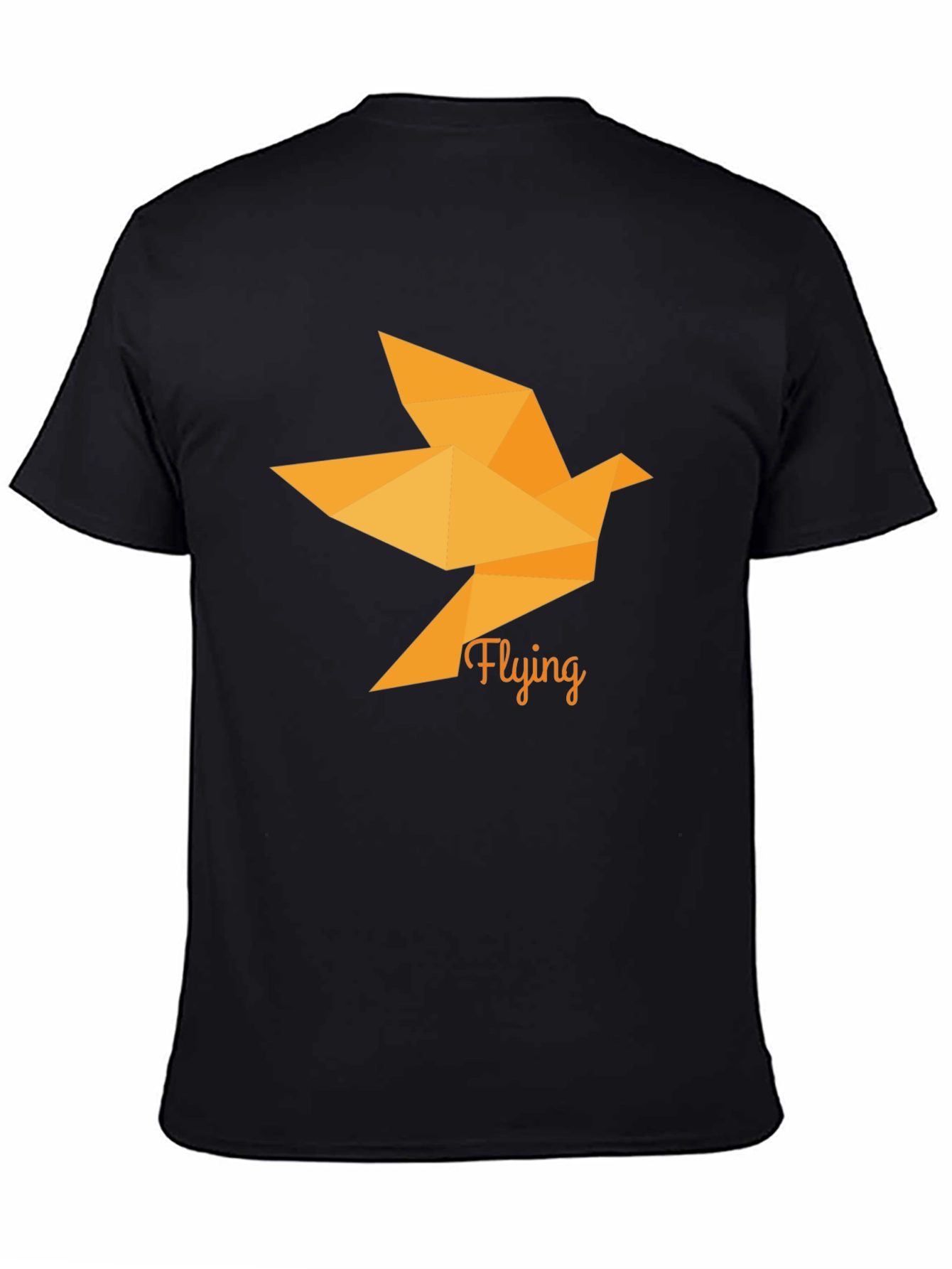 Origami Bird Graphic Black T-Shirt