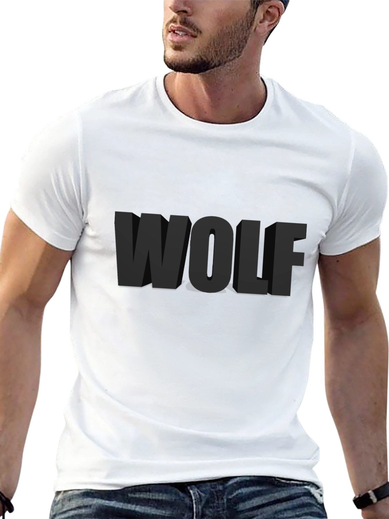 Black WOLF T-Shirt - Mens Graphic Tee
