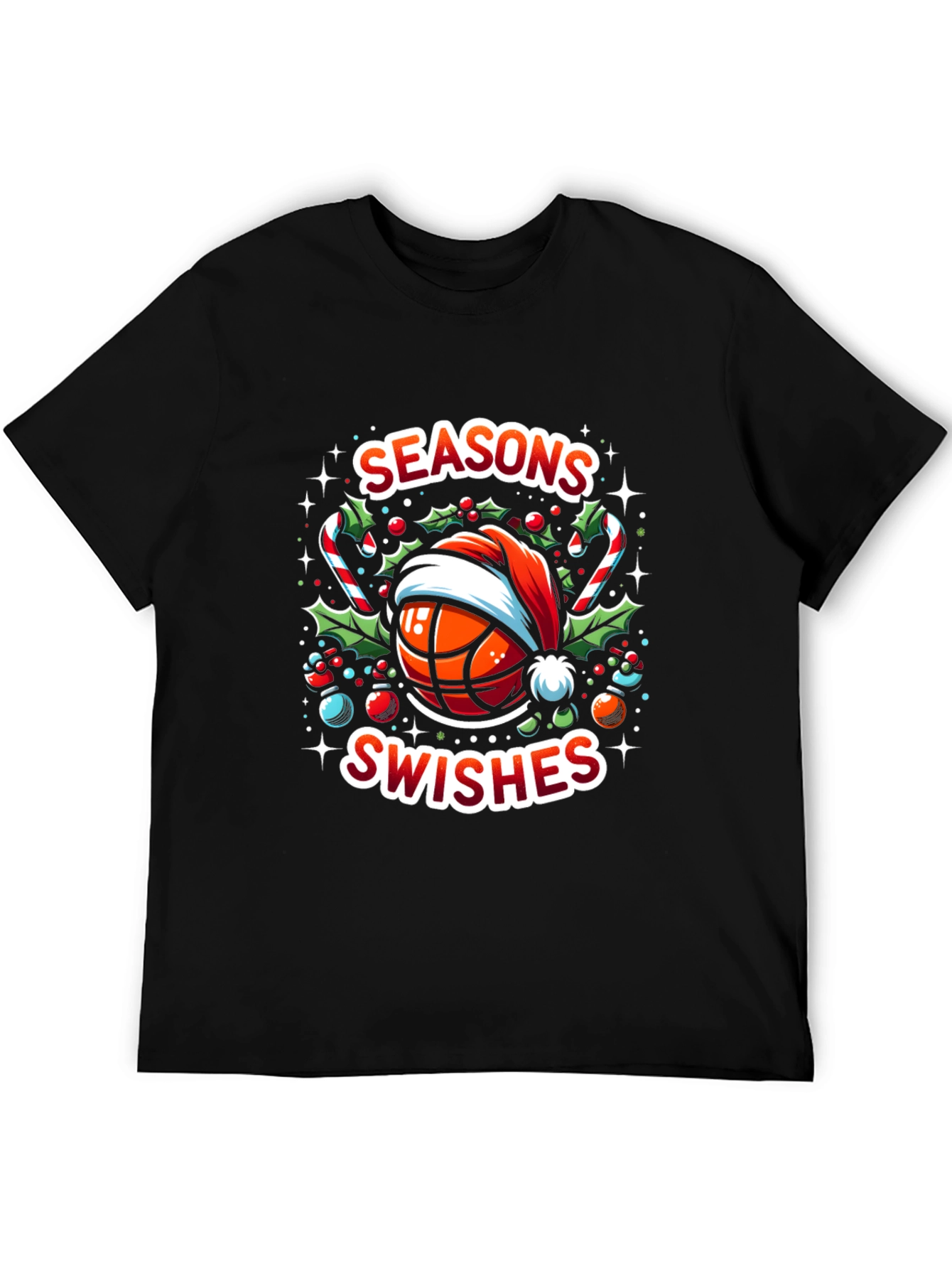 Seasons Swishes Holiday Basketball T-Shirt