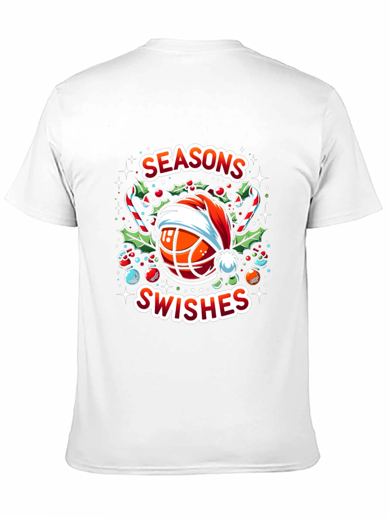 Seasons Swishes Holiday Basketball T-Shirt
