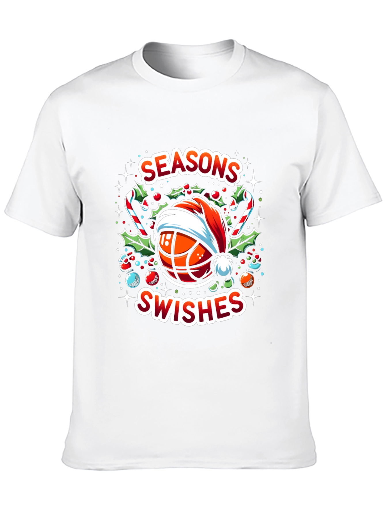 Seasons Swishes Holiday Basketball T-Shirt