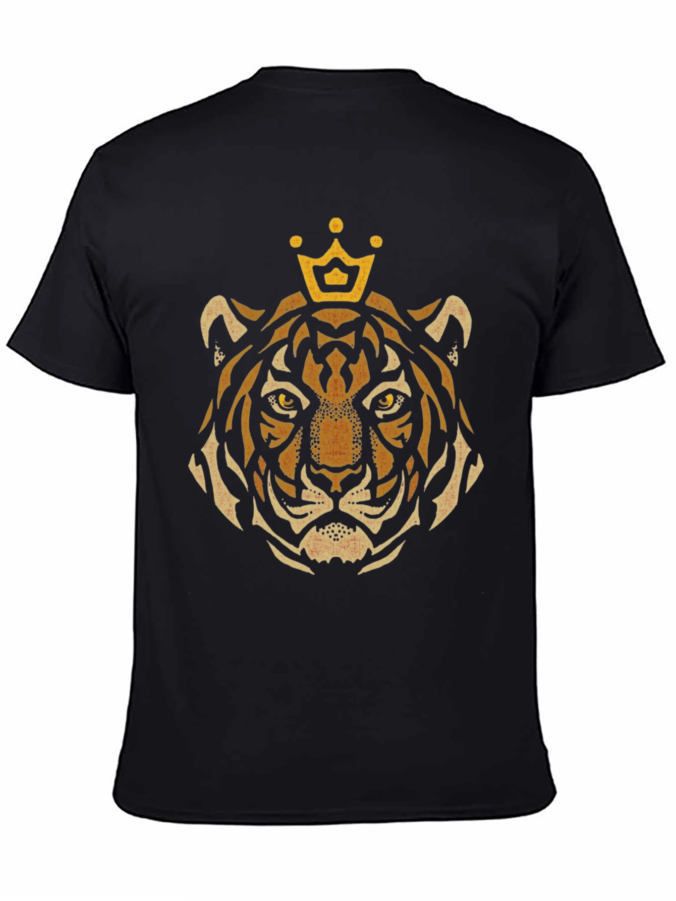 King Tiger Graphic Tee - Black Cotton T-Shirt