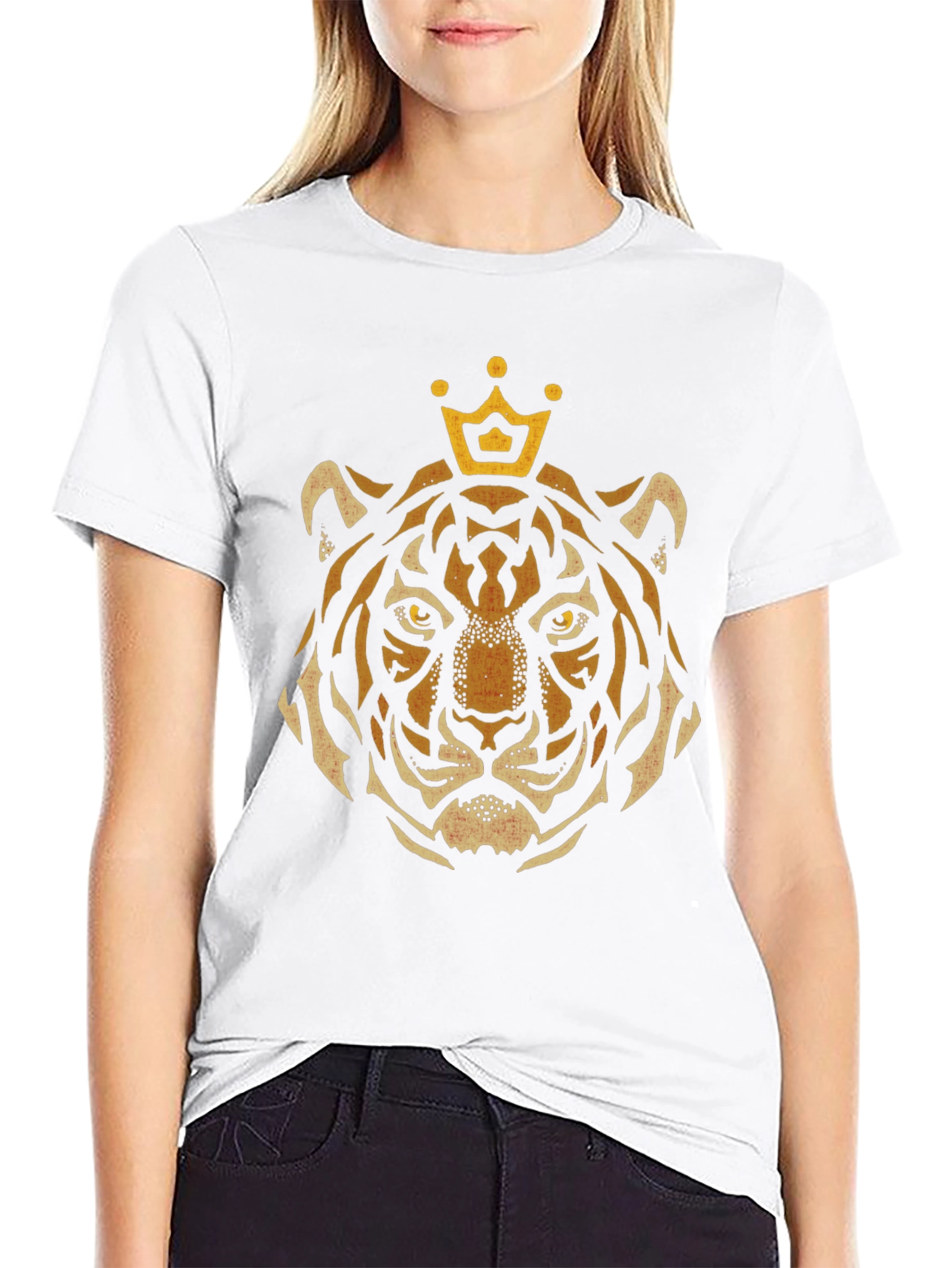 King Tiger Graphic Tee - Black Cotton T-Shirt